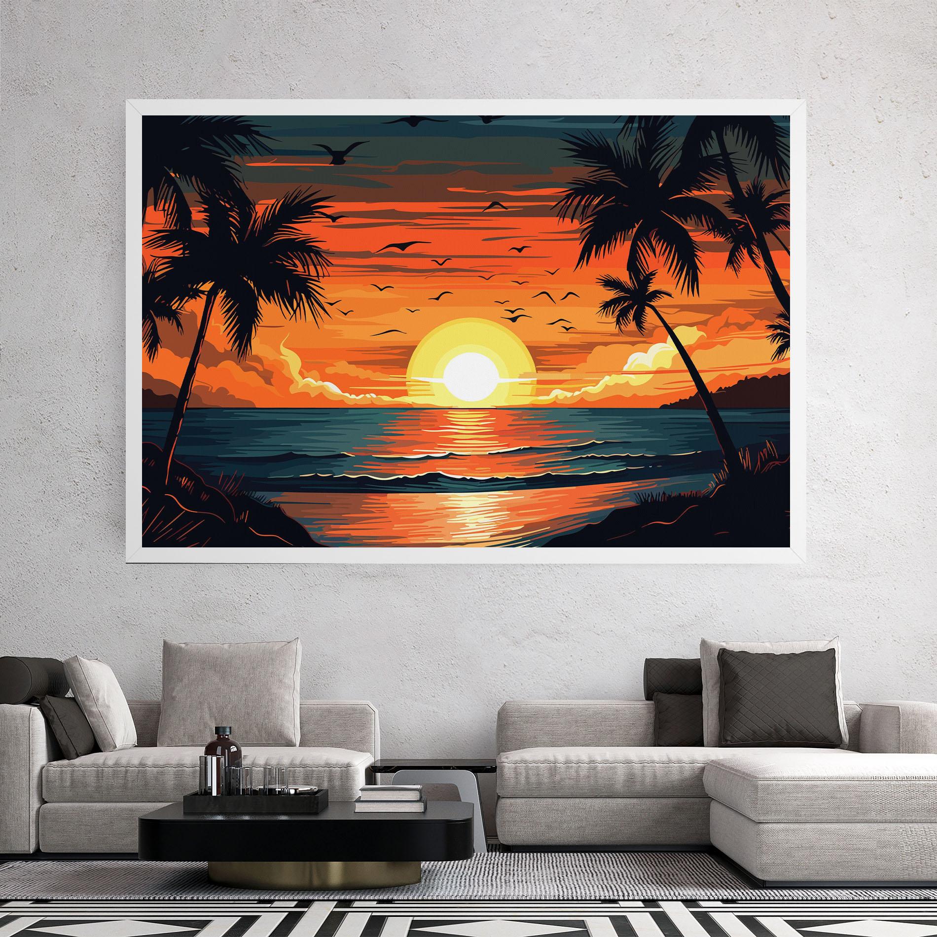Tablou Canvas Amazing Sunset View mockup 2