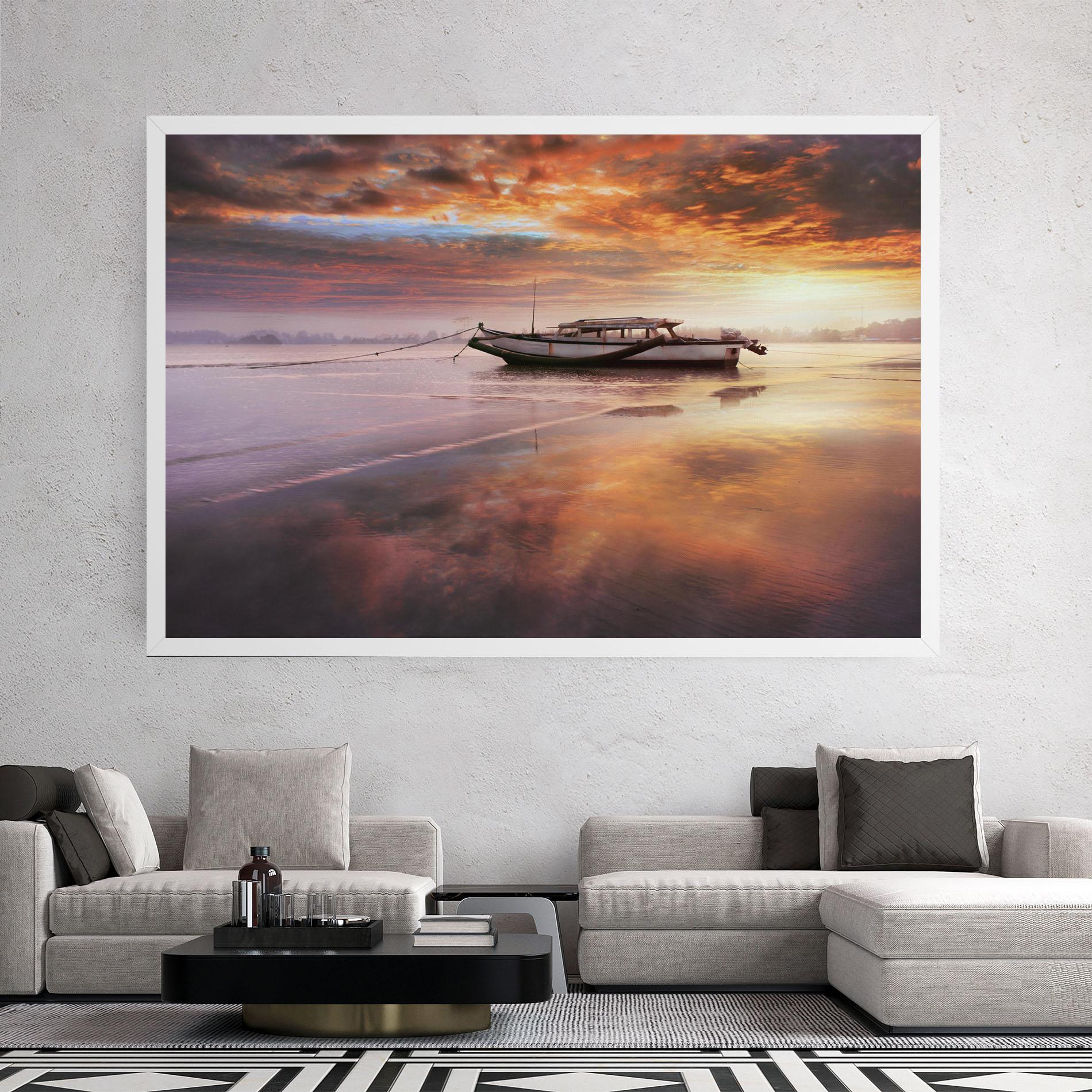 Tablou Canvas Beauty Boat Sunrise mockup 2