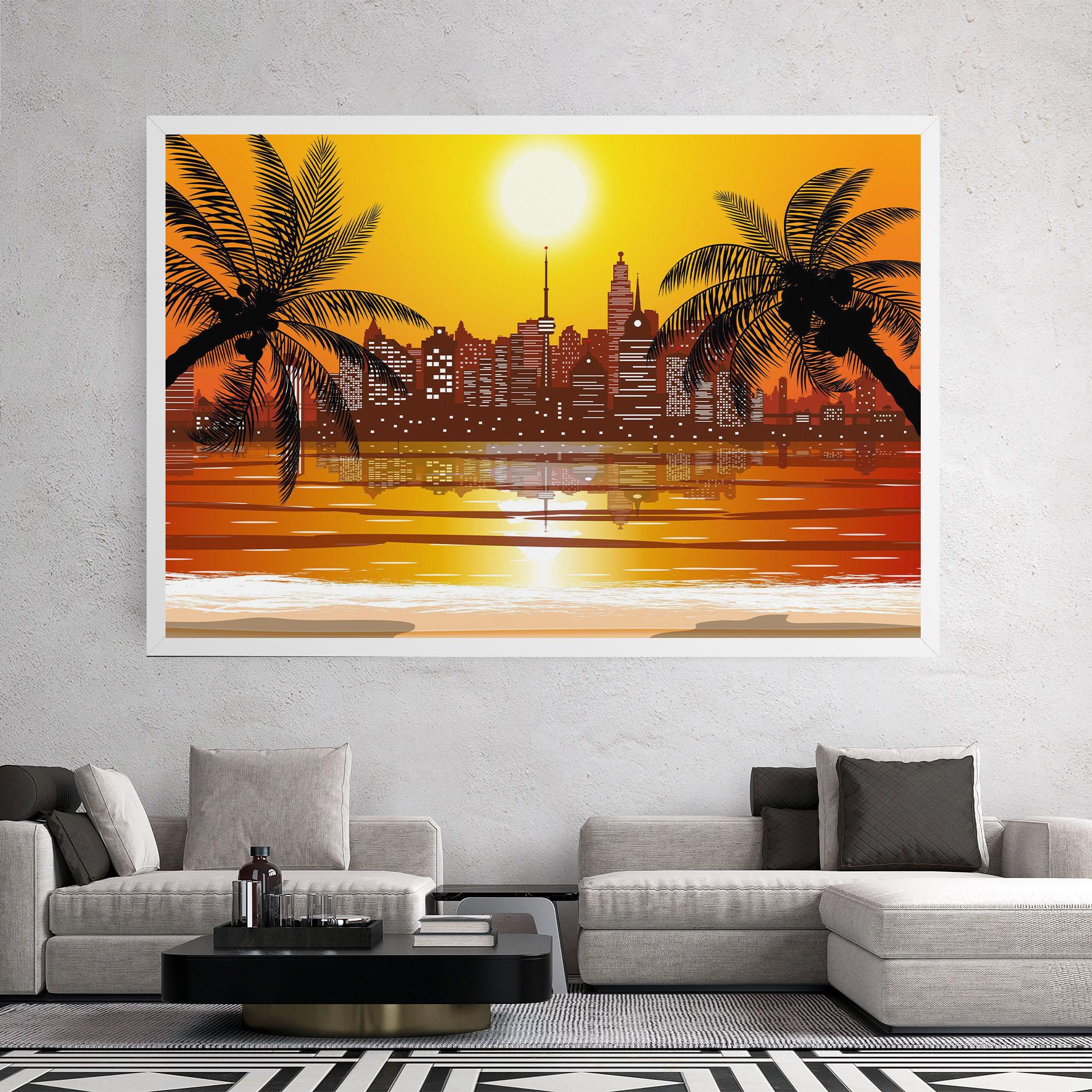 Tablou Canvas City Sunrise View mockup 2
