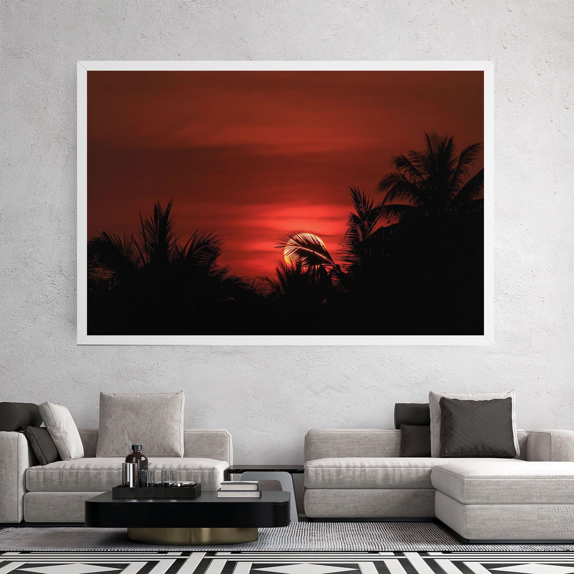 Tablou Canvas Coconuts Tree Sunset mockup 2