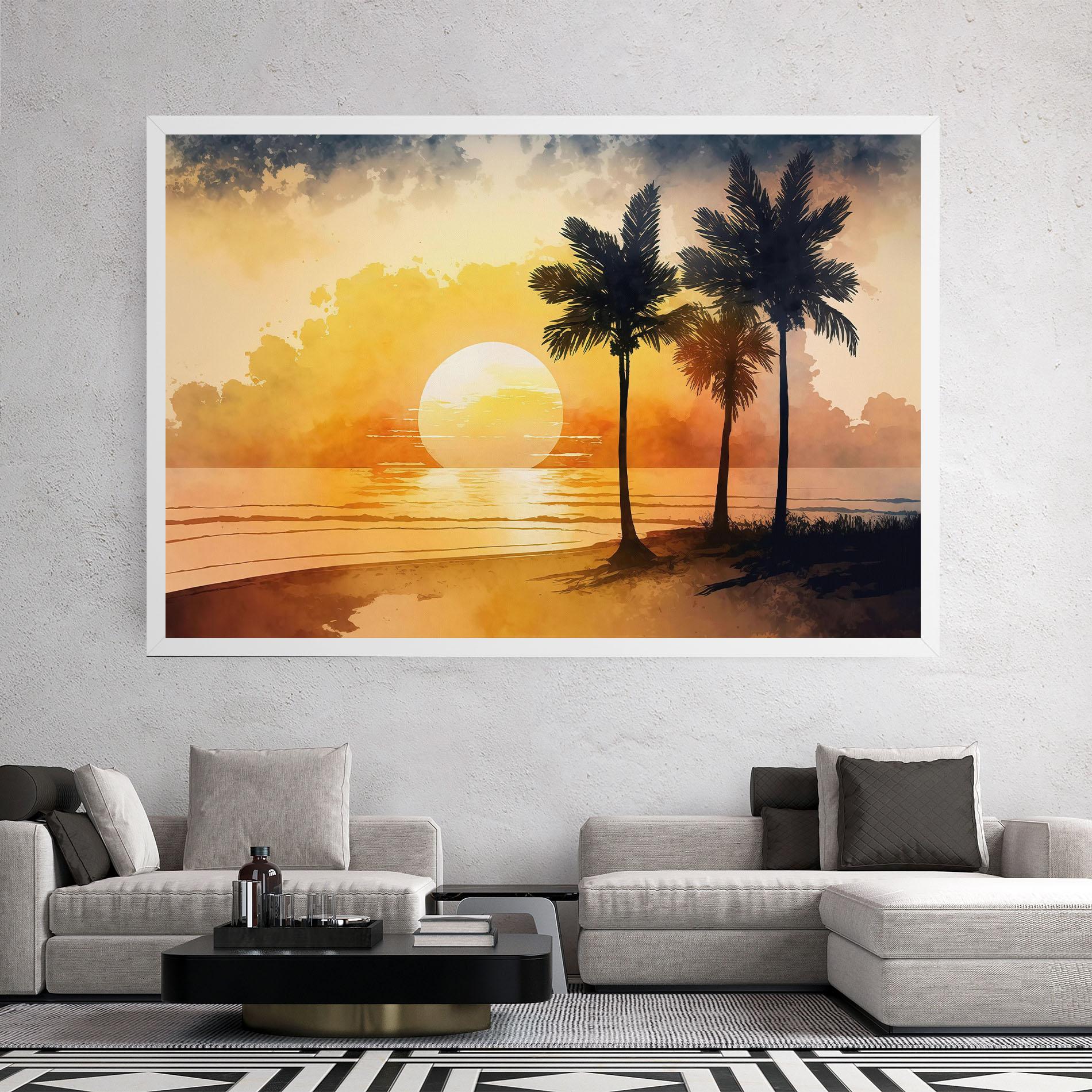 Tablou Canvas Palm Trees Sunset mockup 2