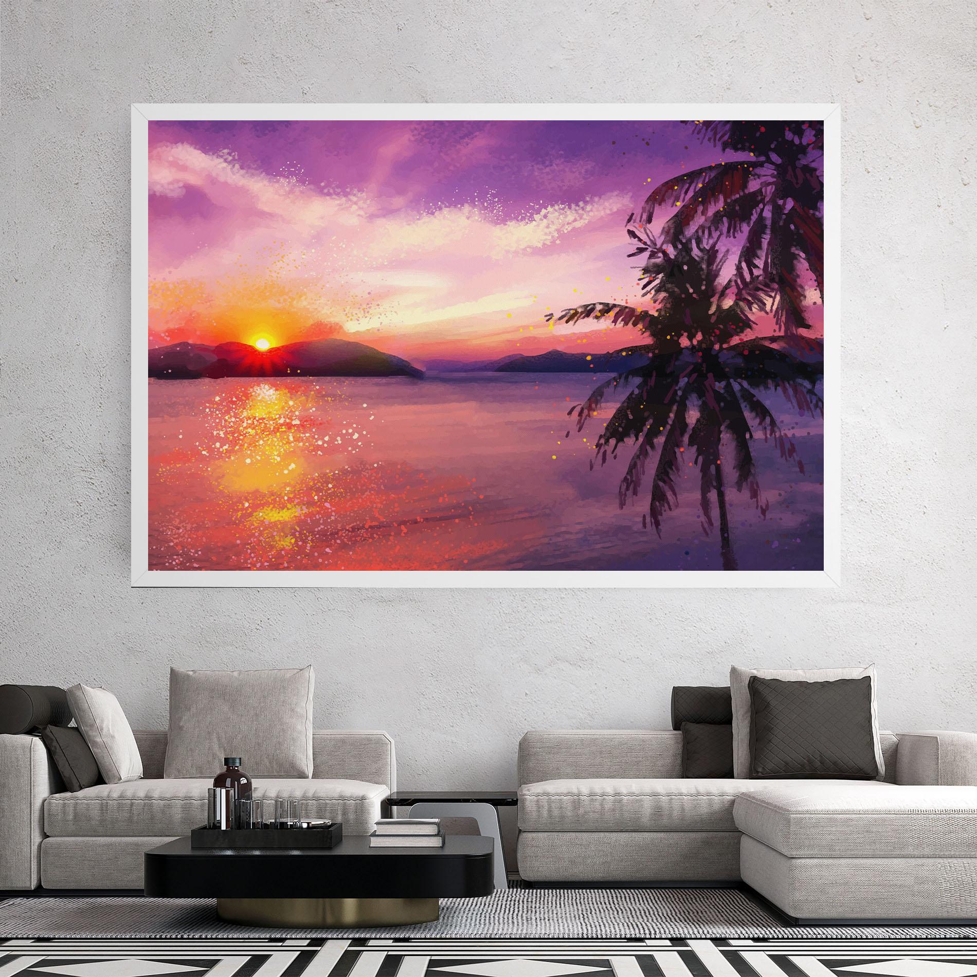 Tablou Canvas Purple Sunrise Art mockup 2