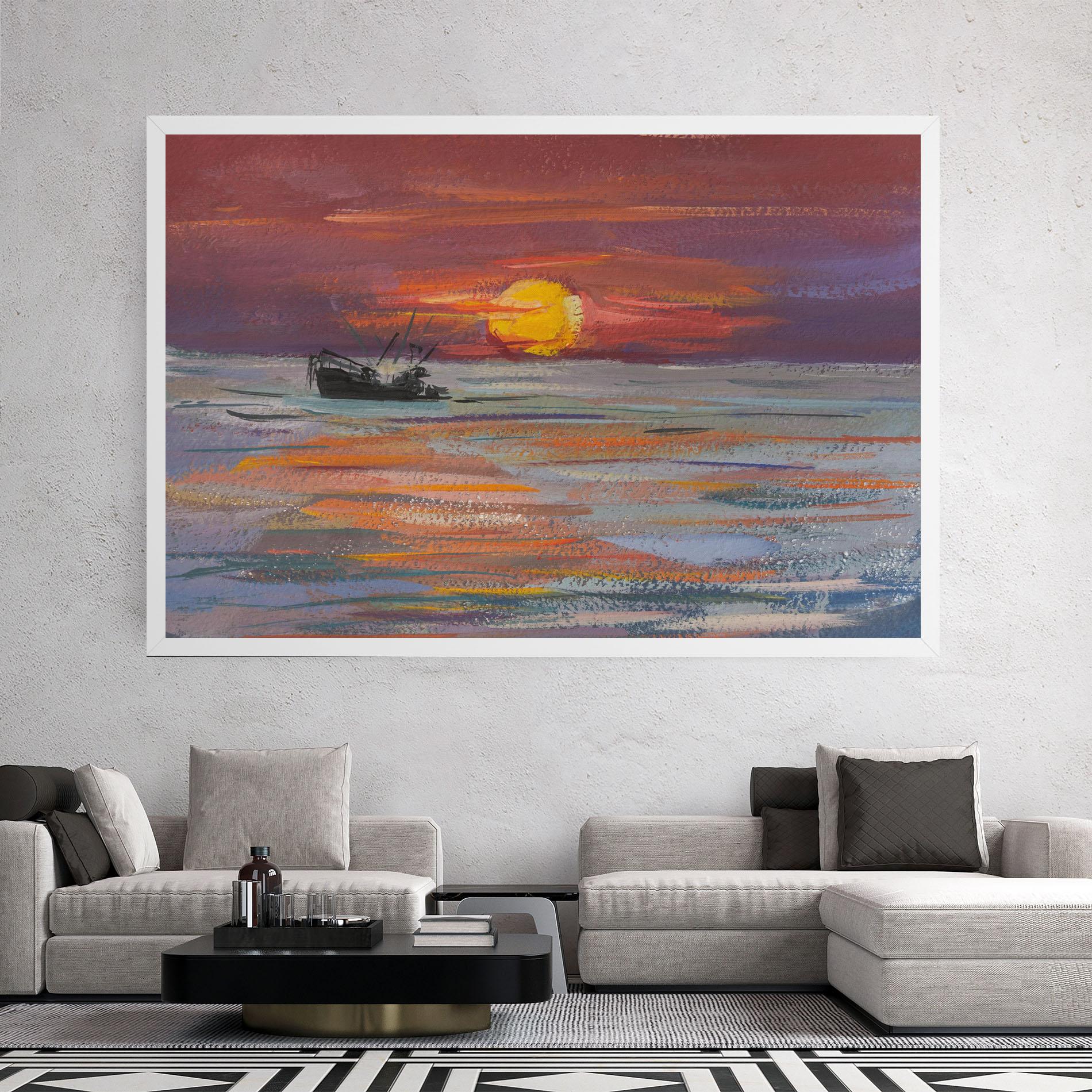 Tablou Canvas Sea Ship Painting mockup 2