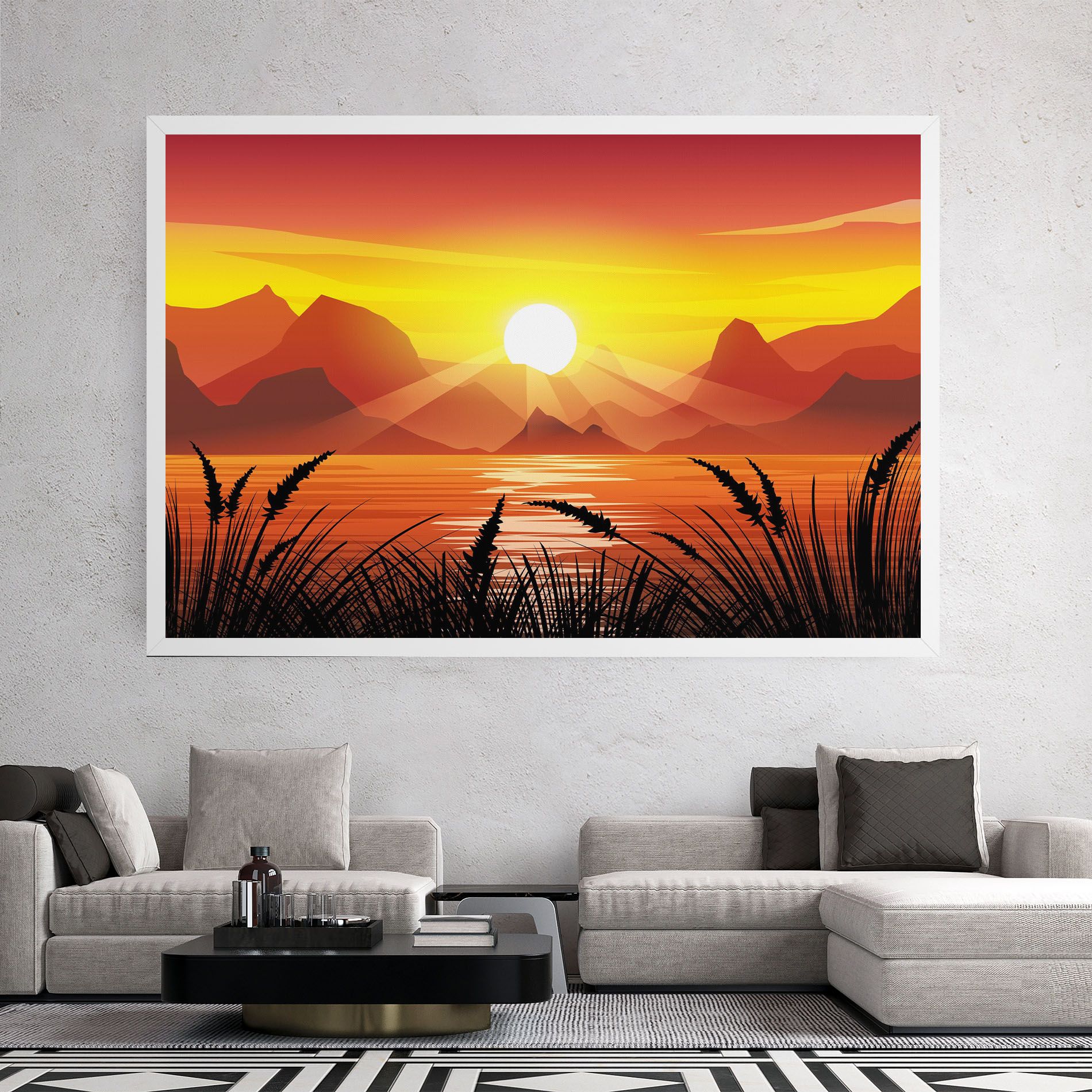 Sunrise Grass Art mockup 2
