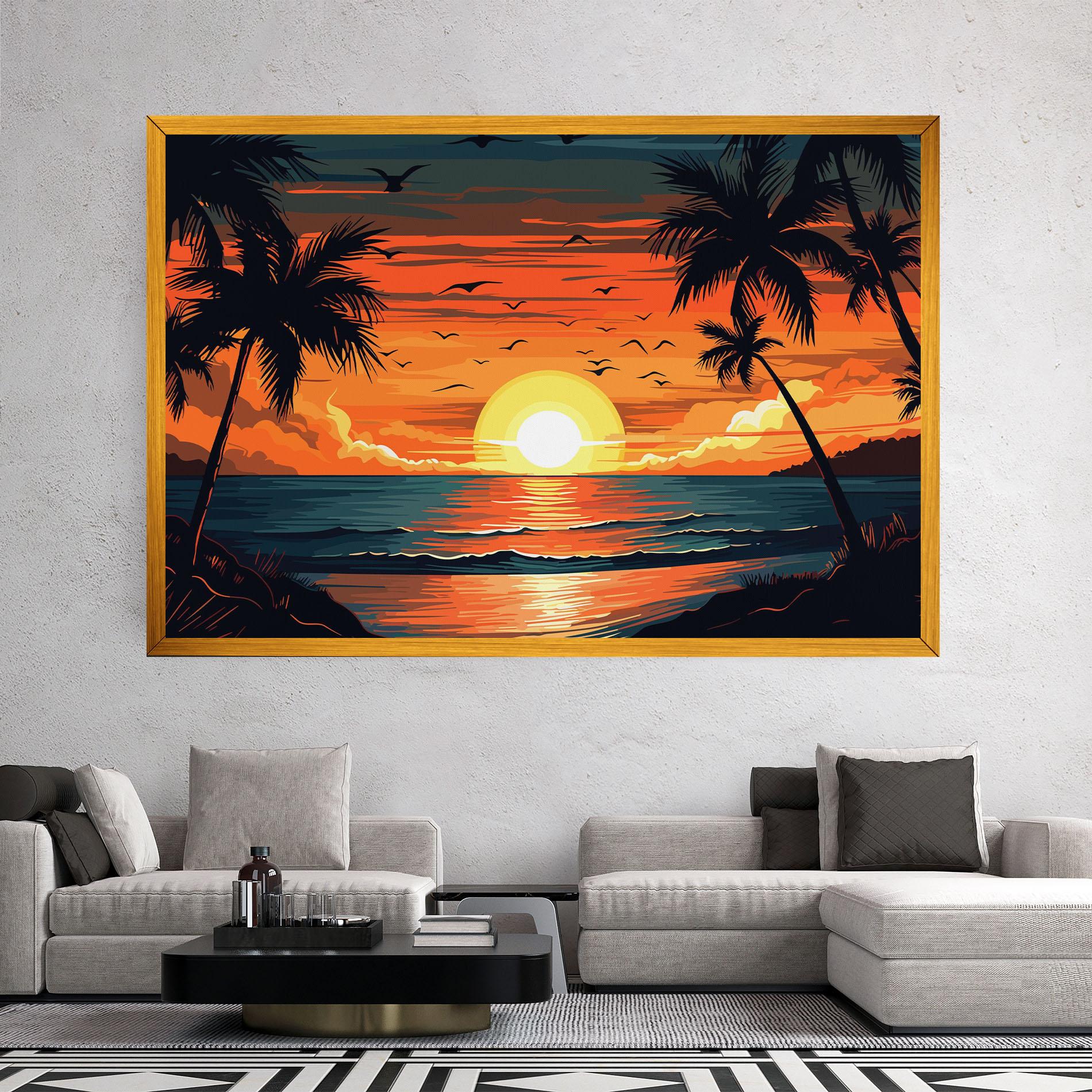 Tablou Canvas Amazing Sunset View mockup 2