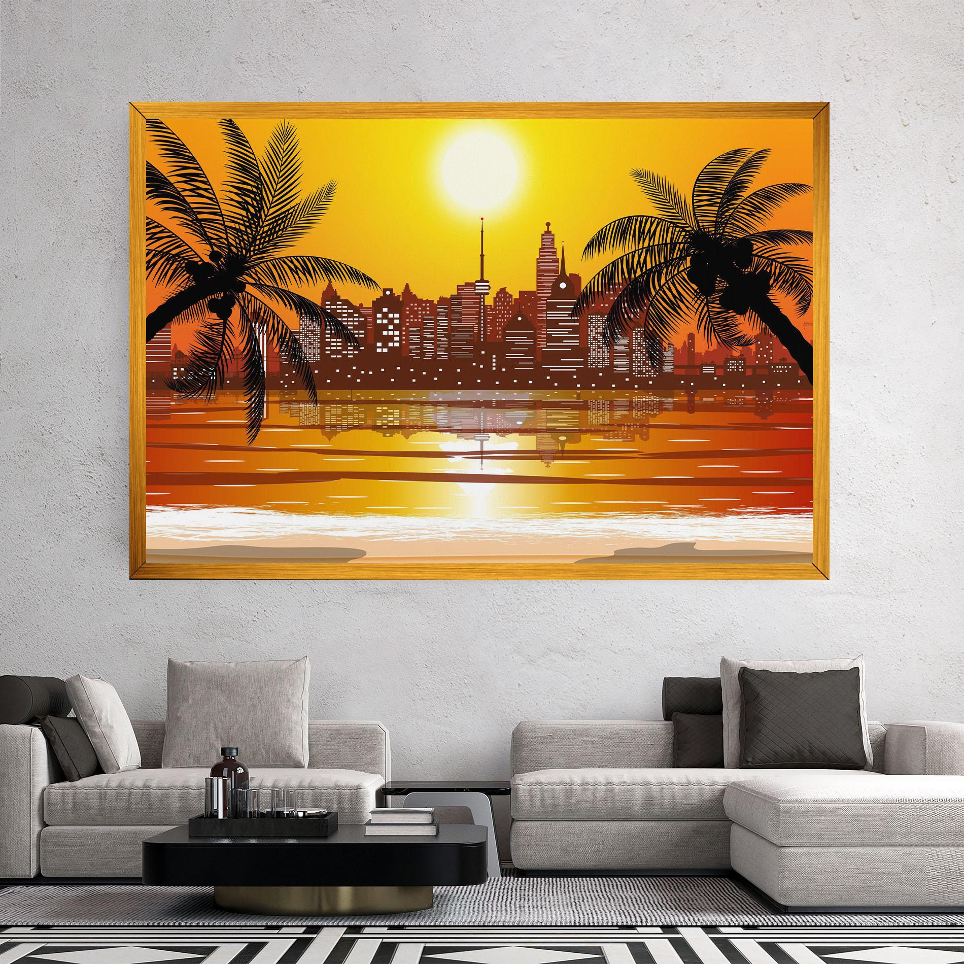 Tablou Canvas City Sunrise View mockup 2