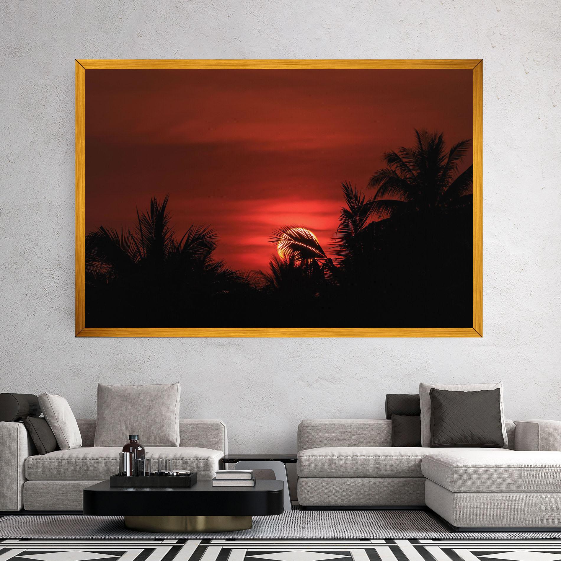 Tablou Canvas Coconuts Tree Sunset mockup 2