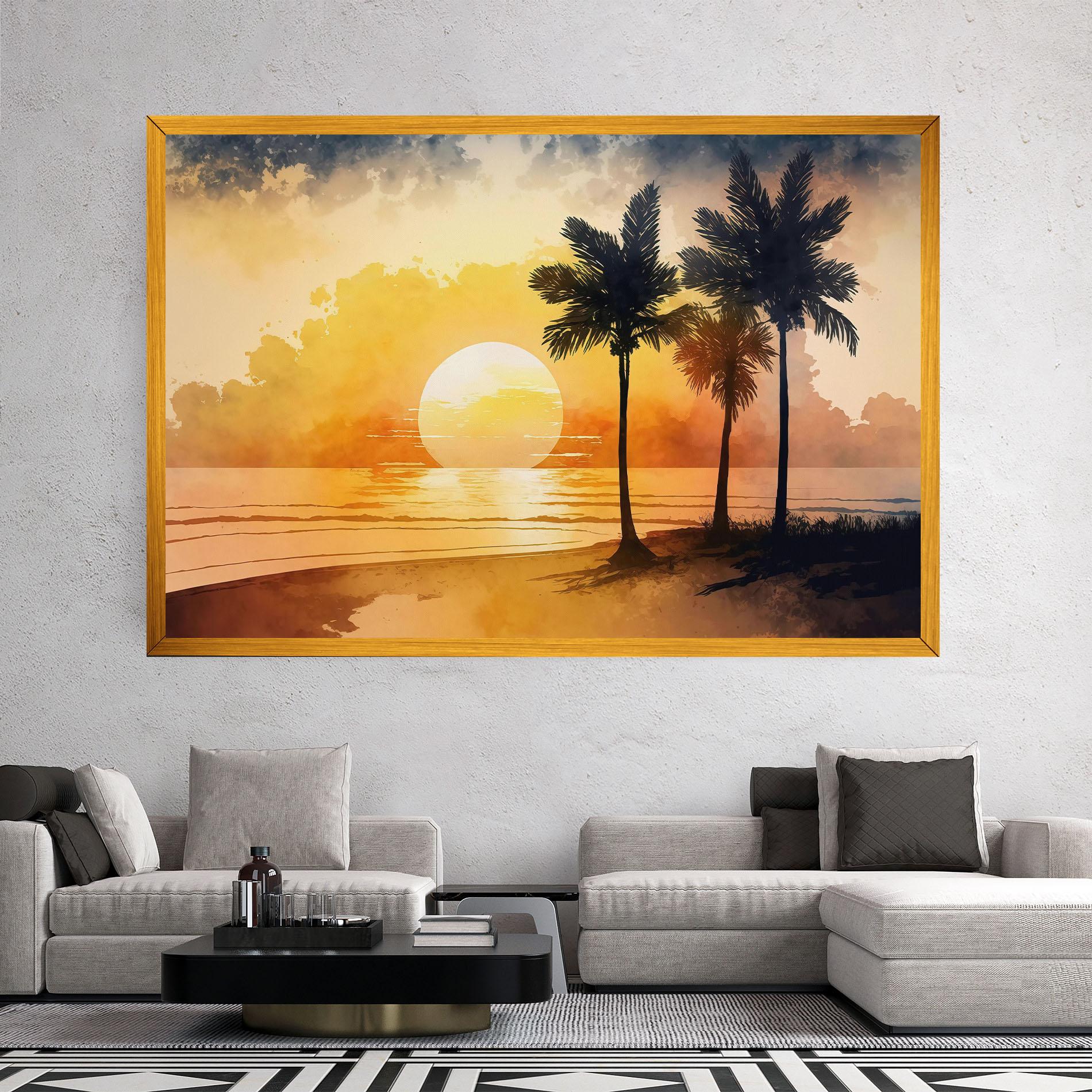 Tablou Canvas Palm Trees Sunset mockup 2