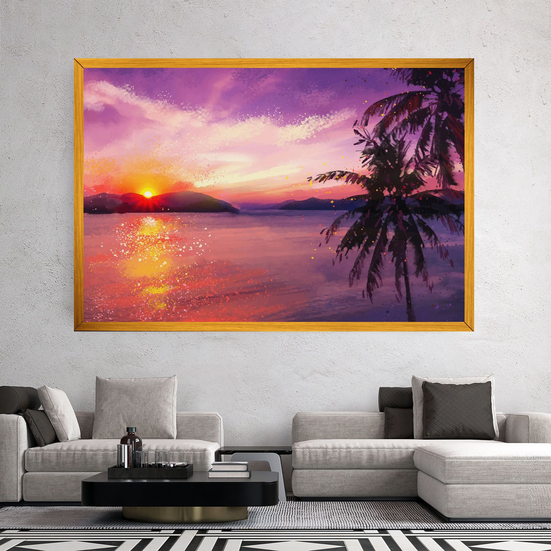 Purple Sunrise Art mockup 2