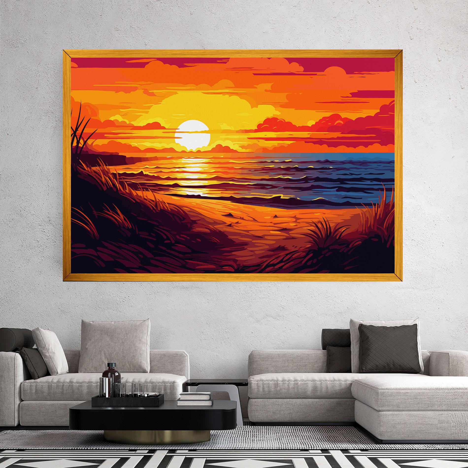 Tablou Canvas Strong Orange Sunset mockup 2