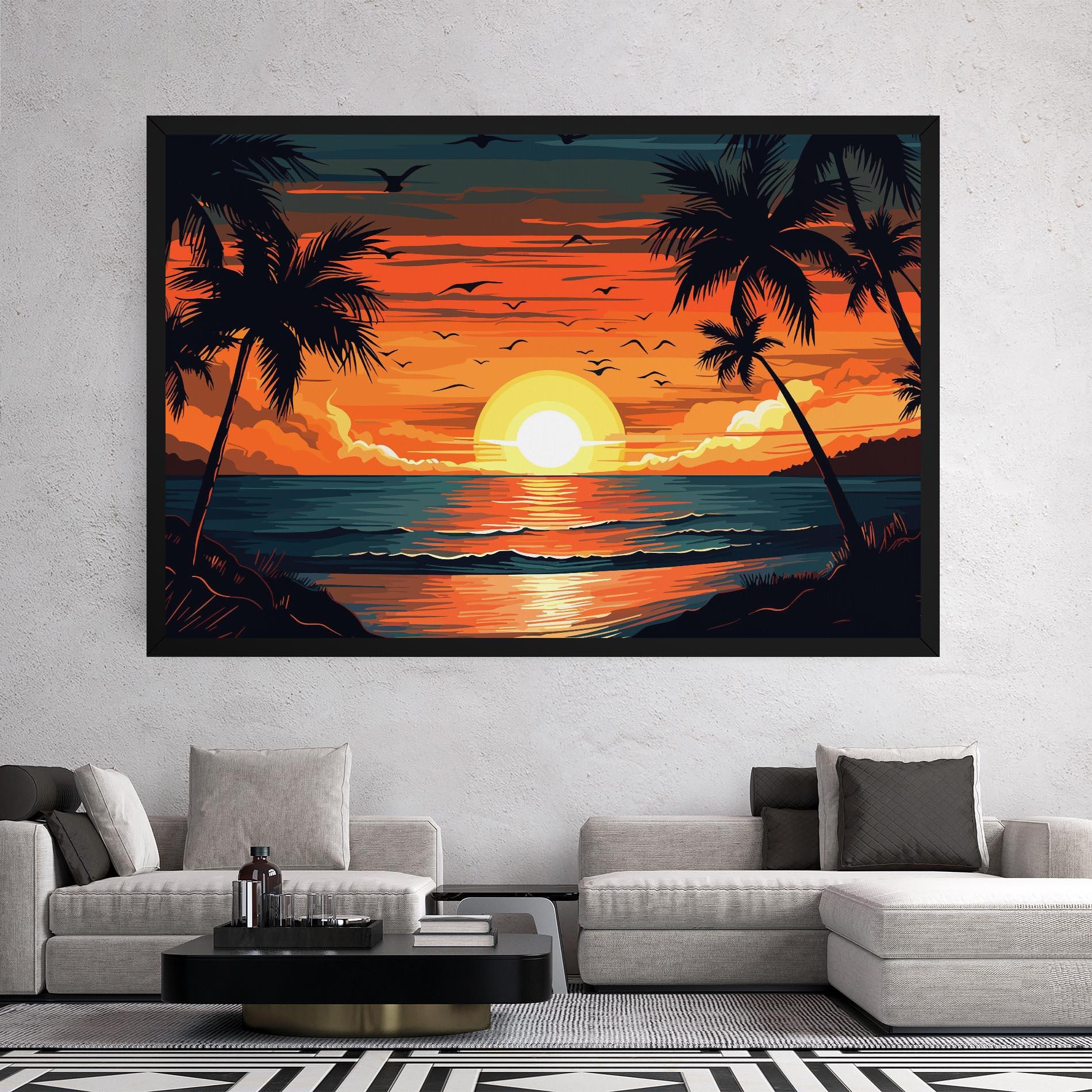Tablou Canvas Amazing Sunset View mockup 2