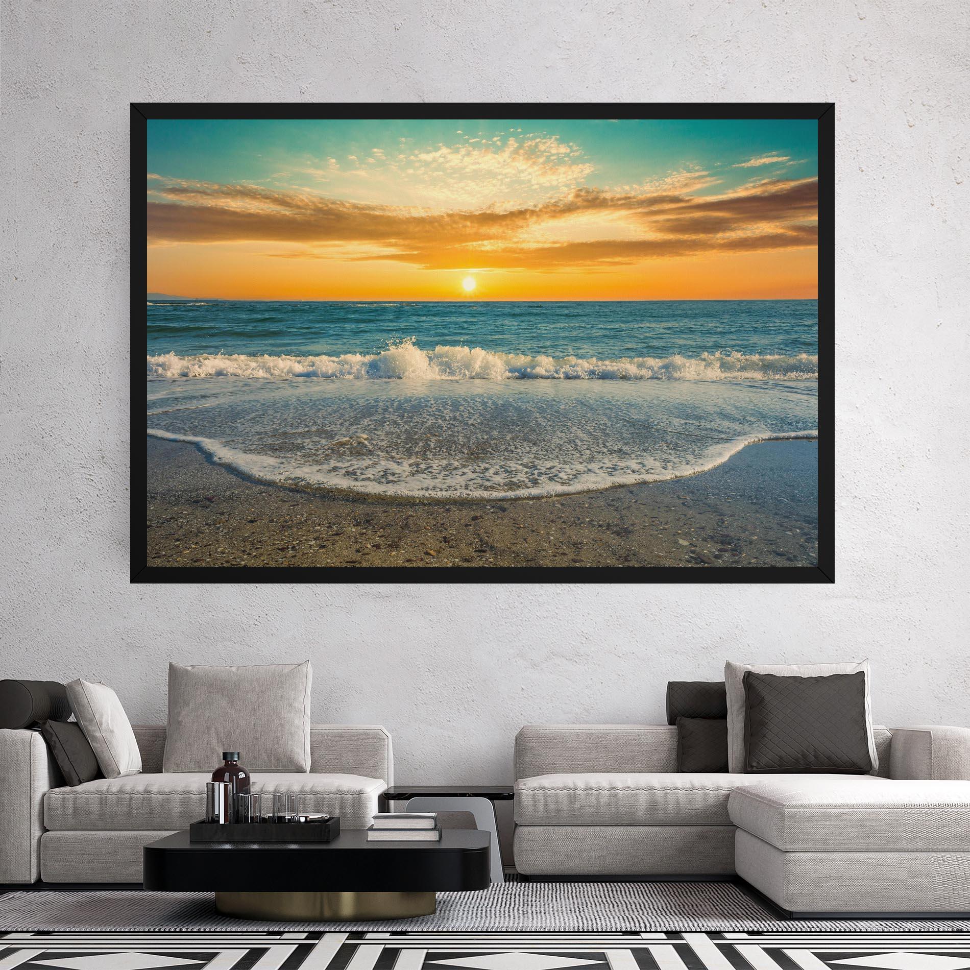 Tablou Canvas Beach Dramatic Sunset mockup 2