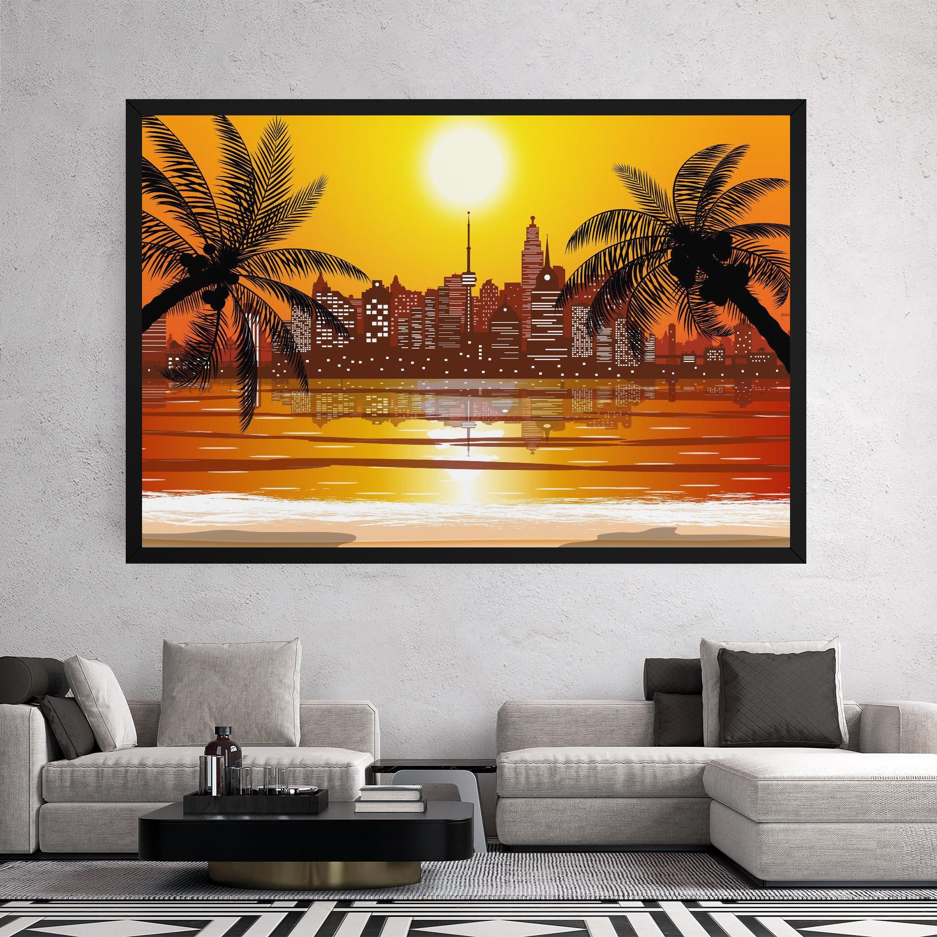 Tablou Canvas City Sunrise View mockup 2