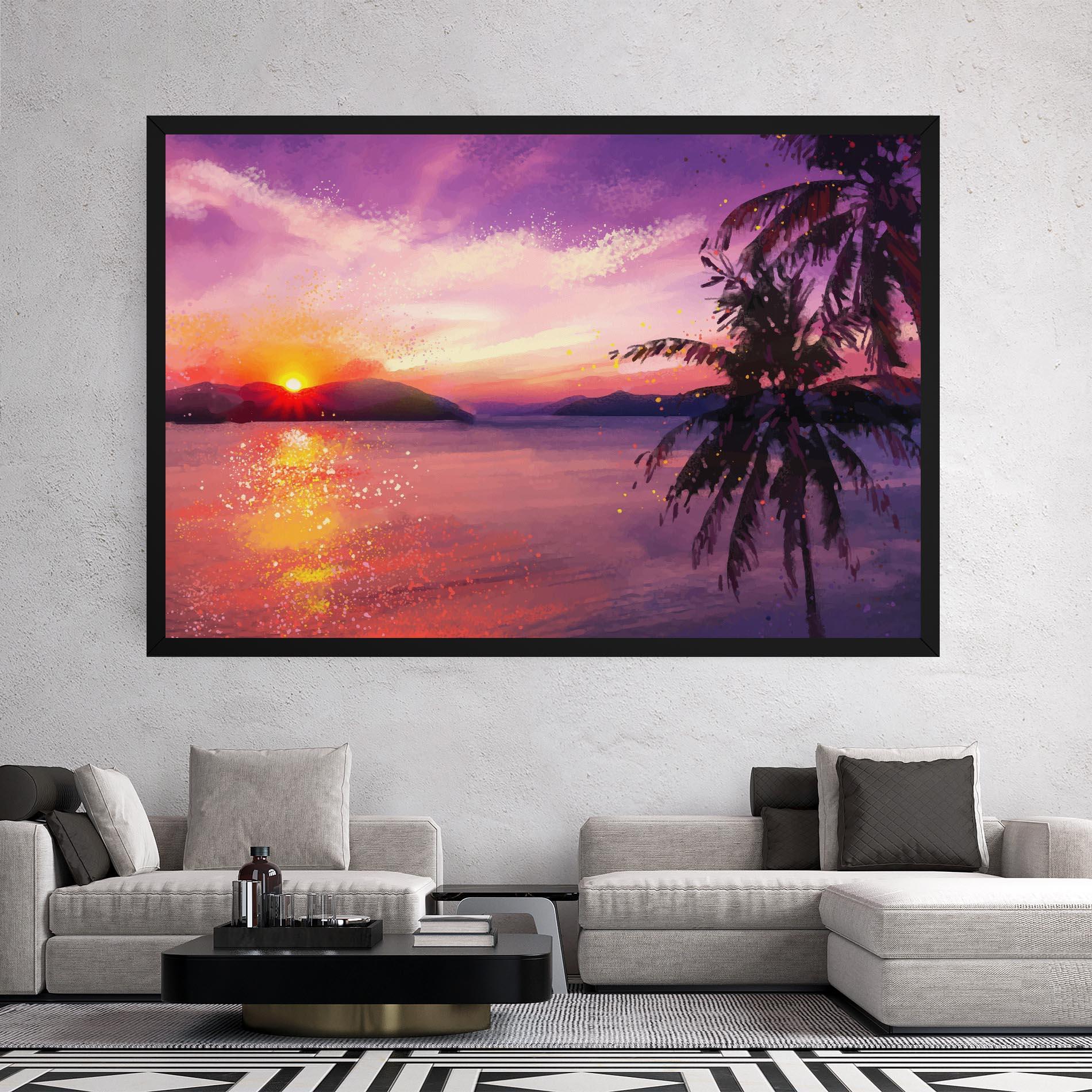 Tablou Canvas Purple Sunrise Art mockup 2