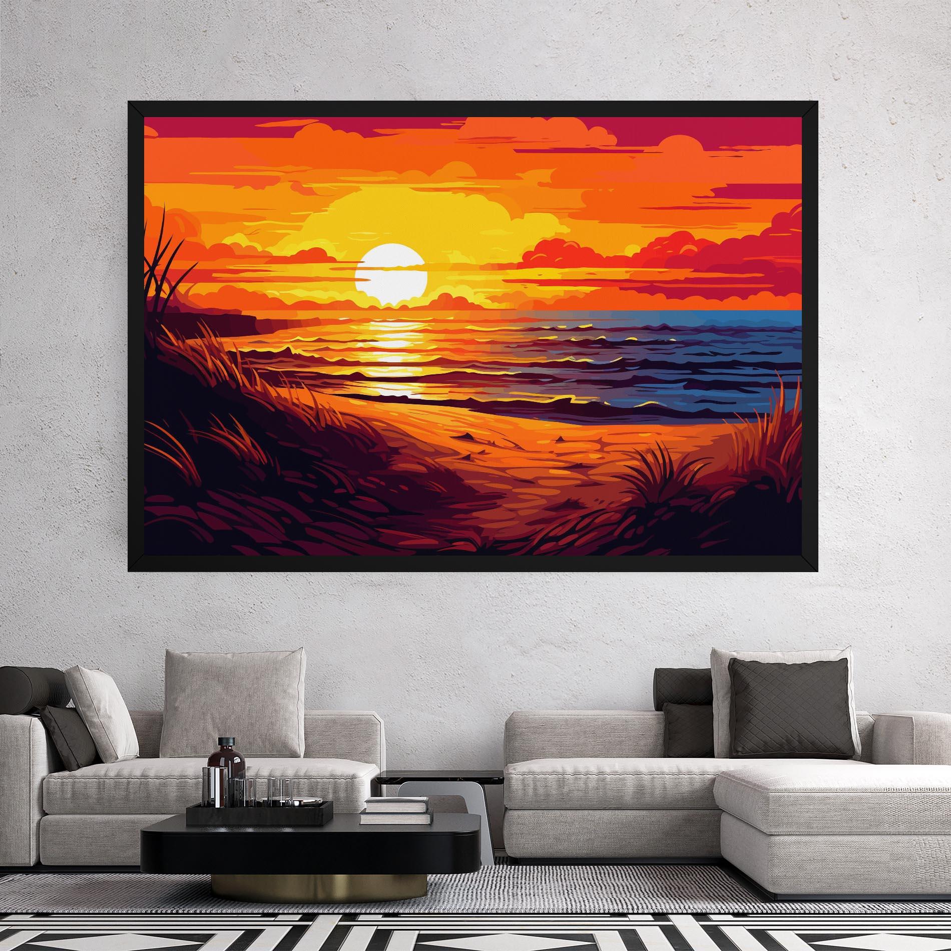Tablou Canvas Strong Orange Sunset mockup 2