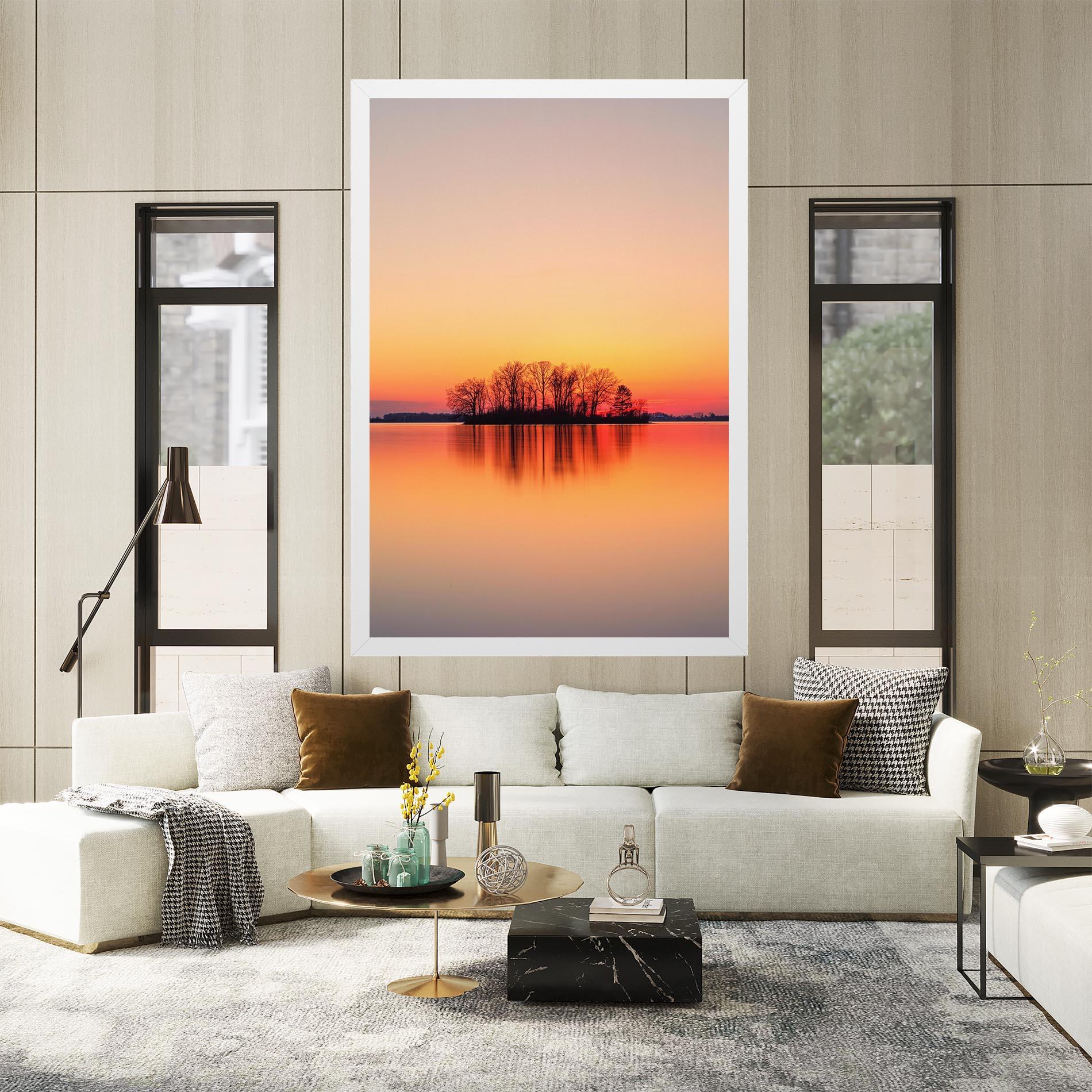 Tablou Canvas Tree Sunset Lake mockup 2