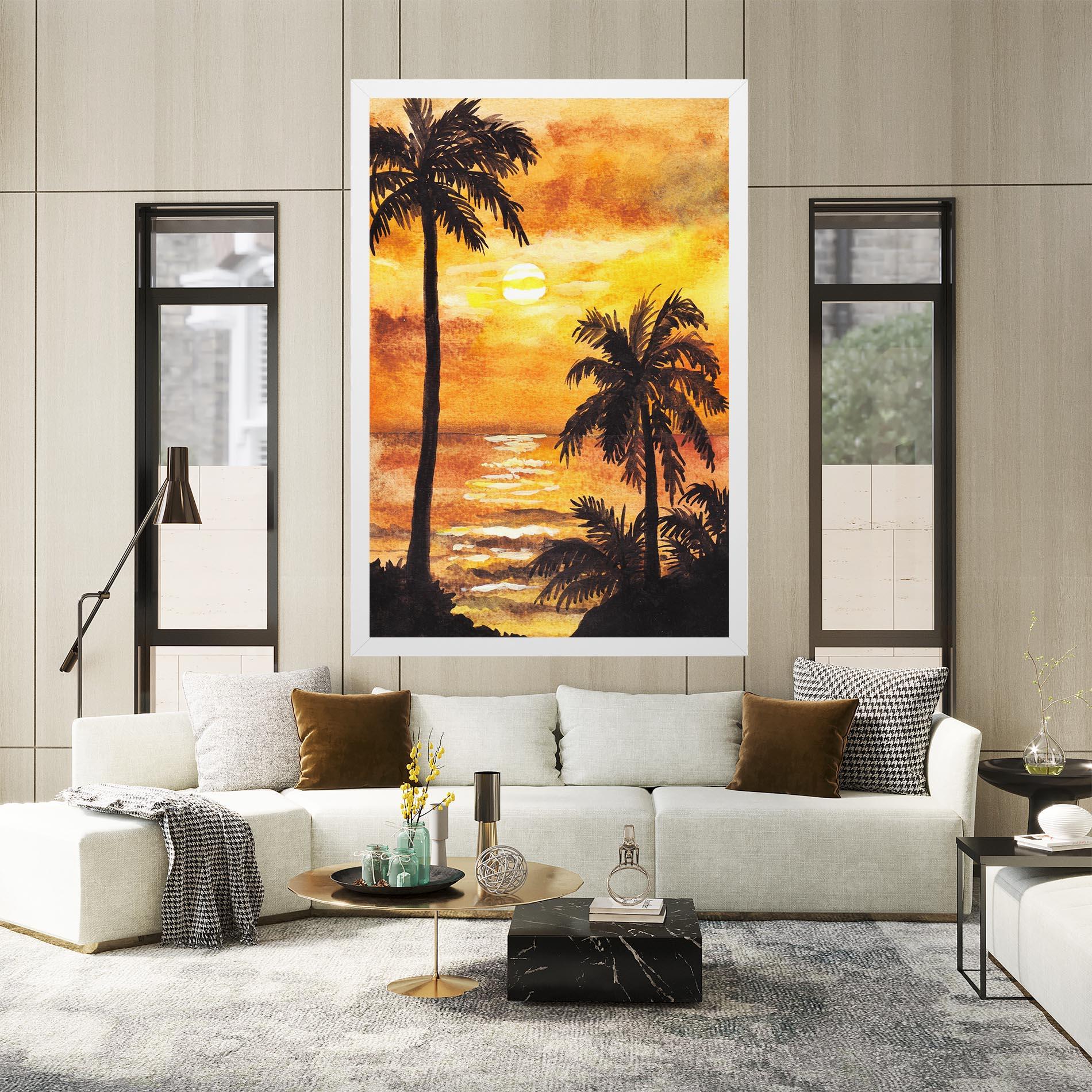 Tablou Canvas Watercolor Painting Sunrise mockup 2