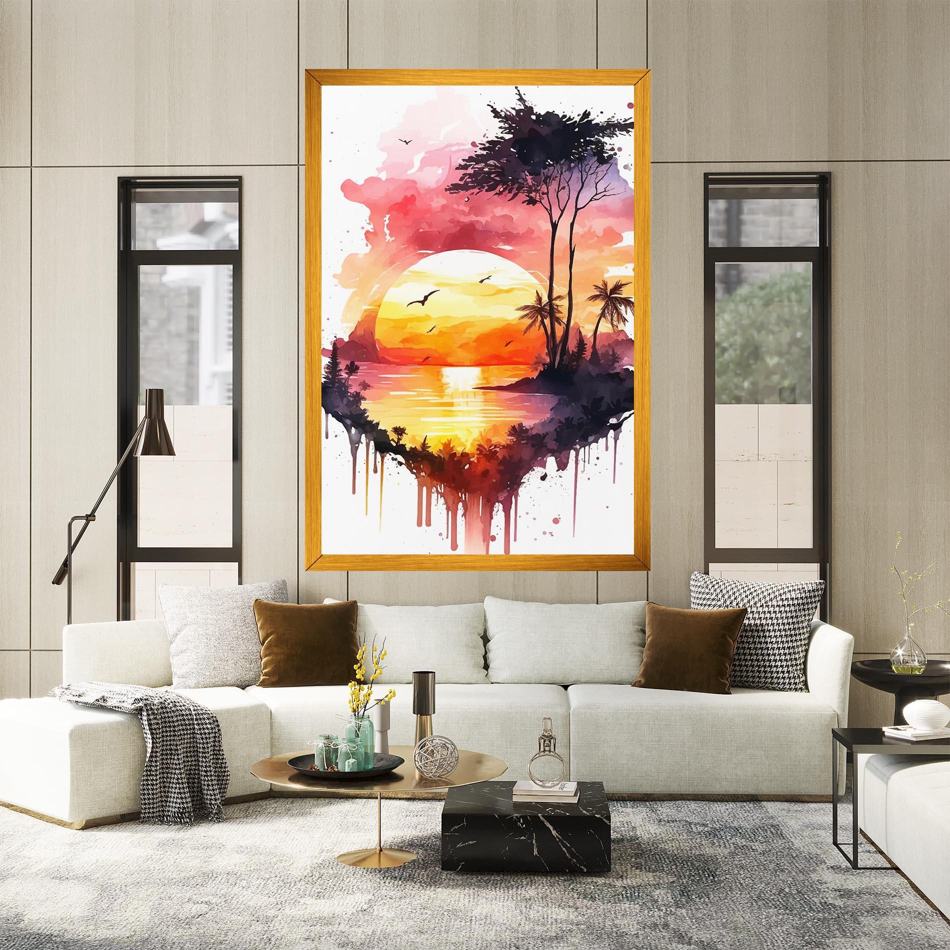 Tablou Canvas Purple Sunset Art mockup 2