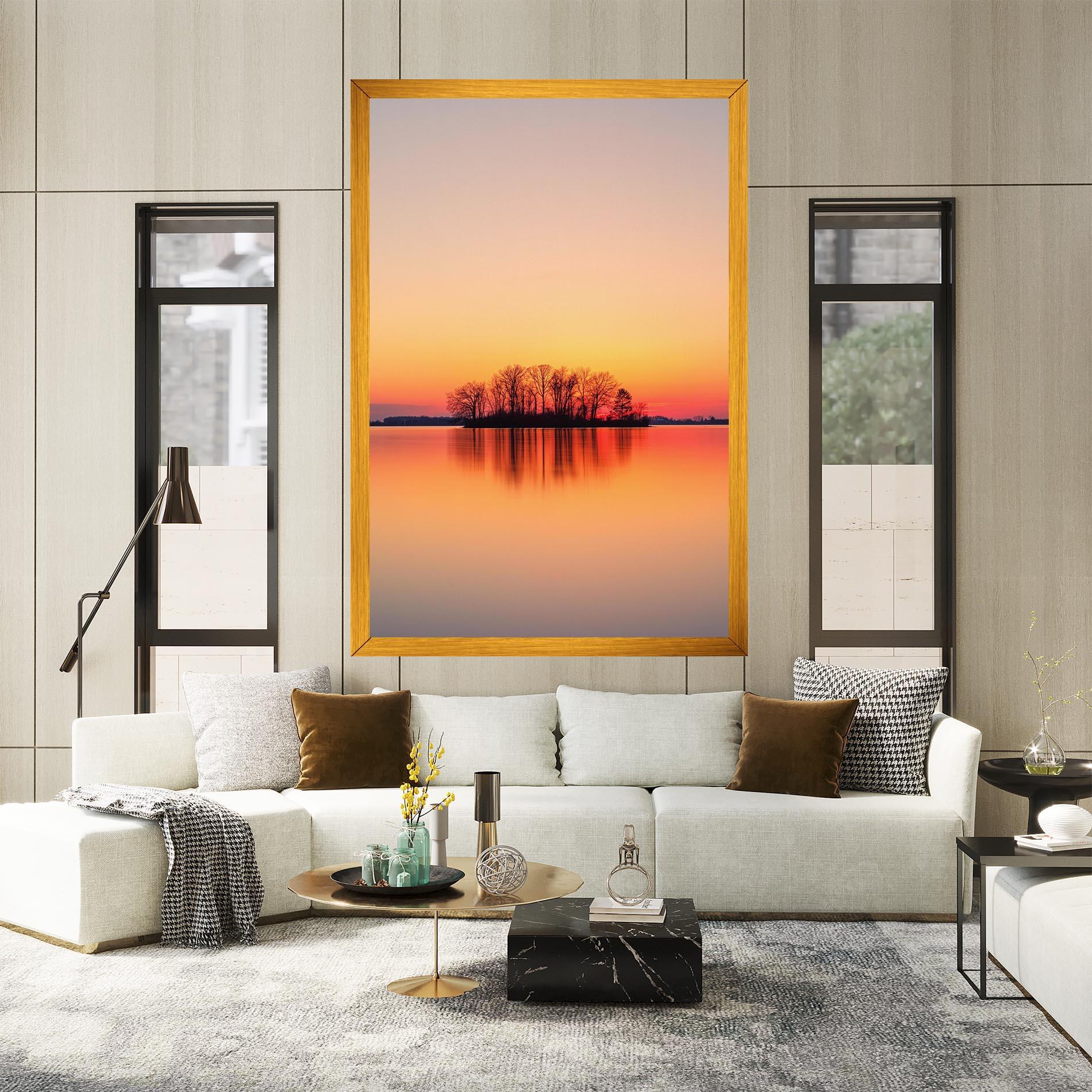 Tablou Canvas Tree Sunset Lake mockup 2