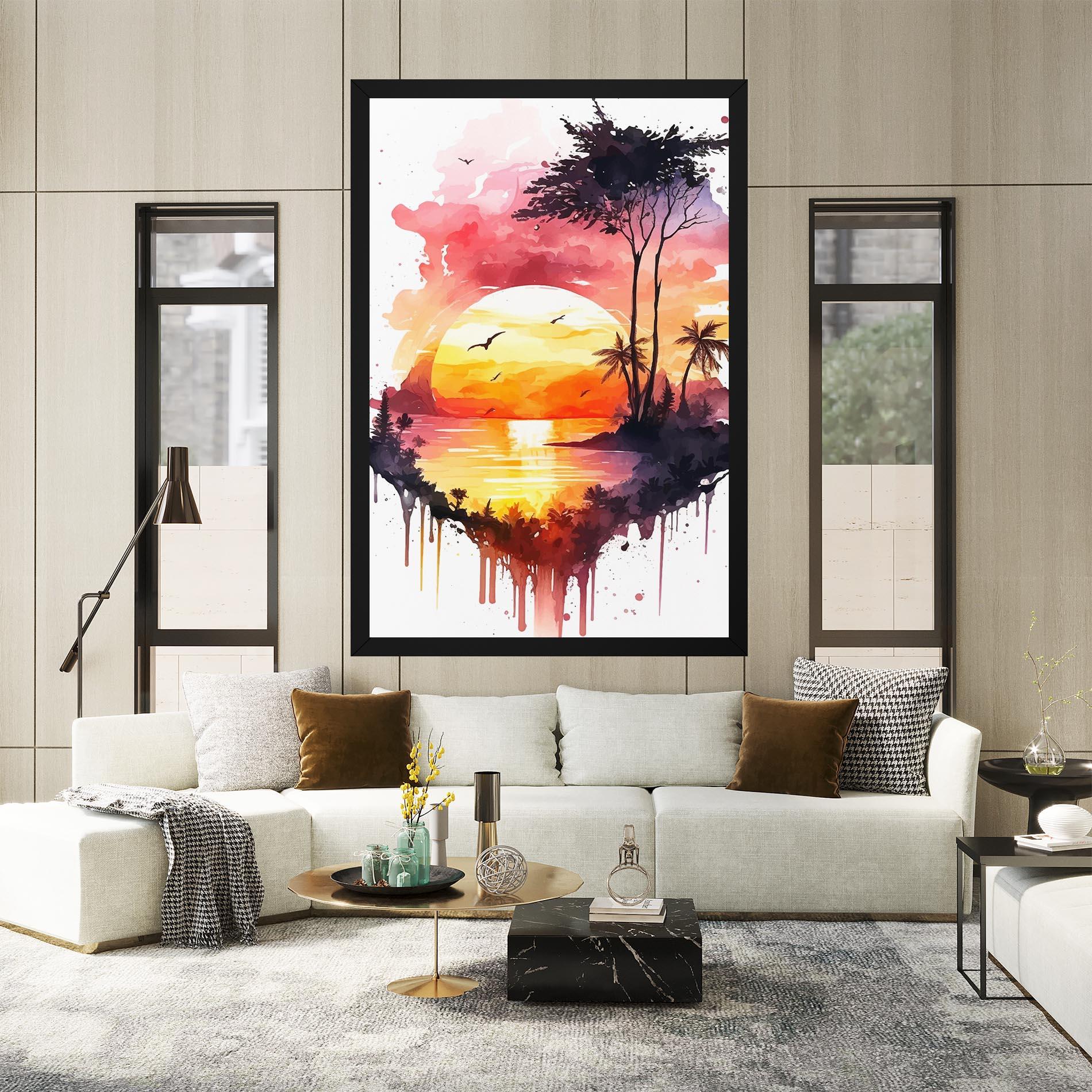 Tablou Canvas Purple Sunset Art mockup 2