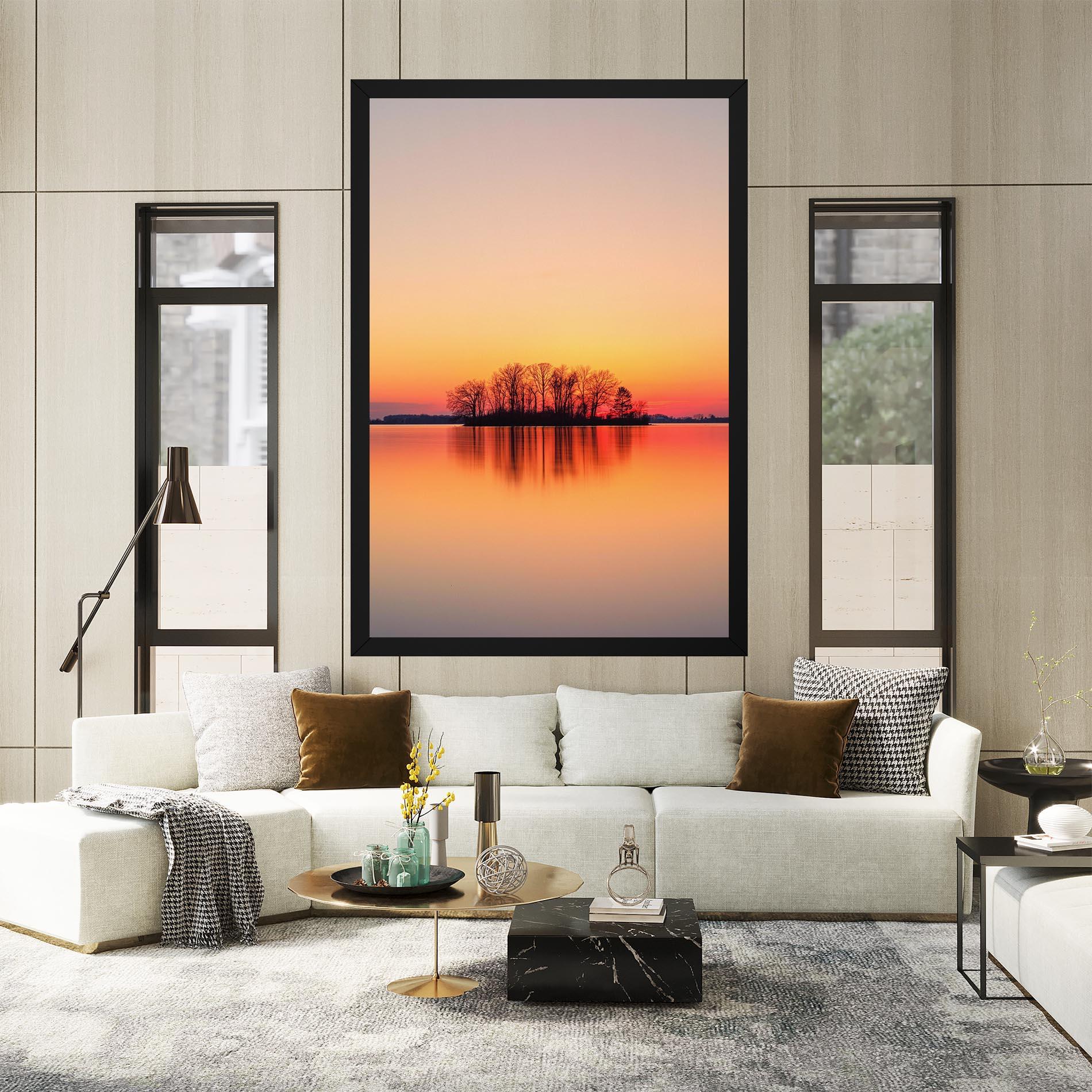 Tablou Canvas Tree Sunset Lake mockup 2