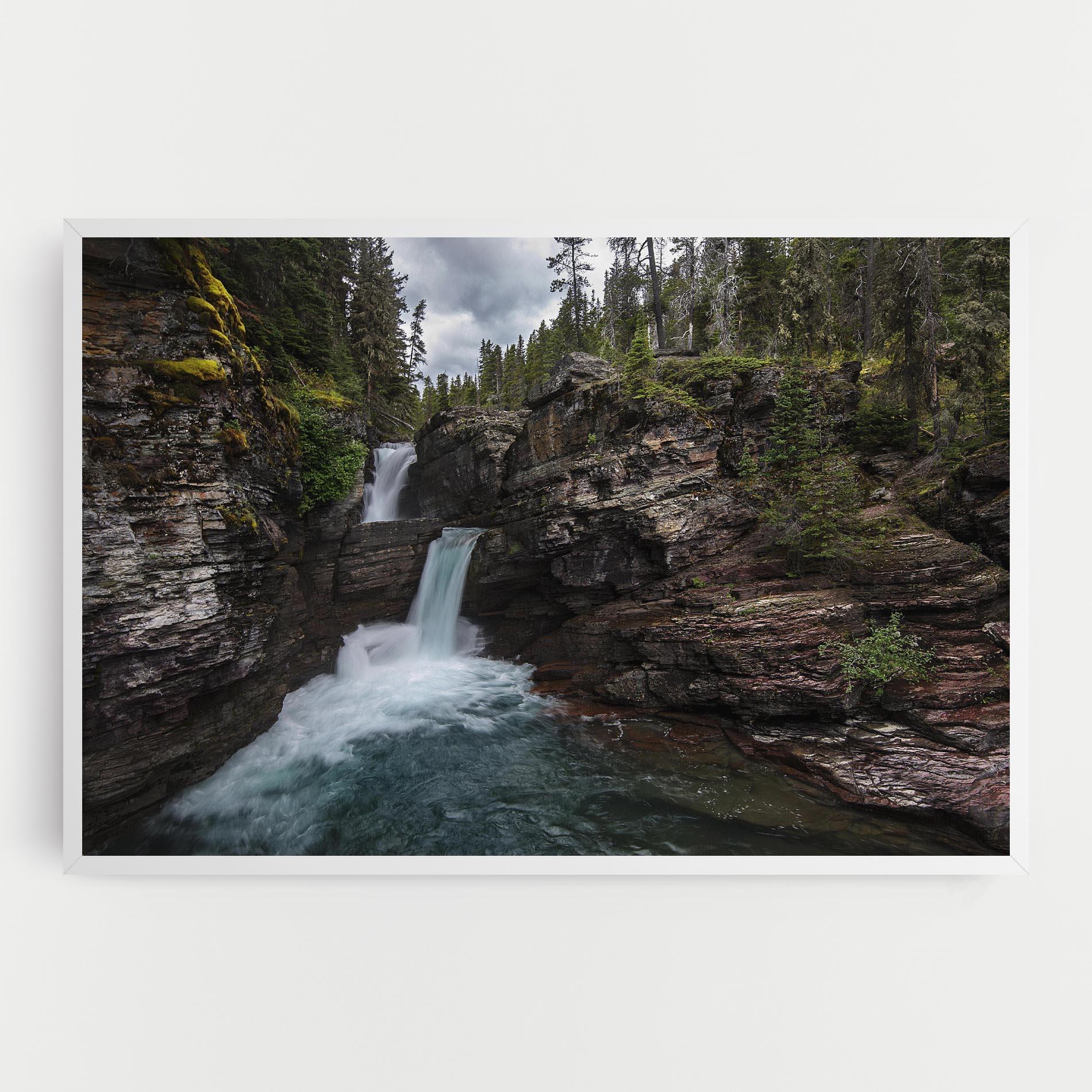 Tablou Canvas Majestic Forest Waterfall mockup 0