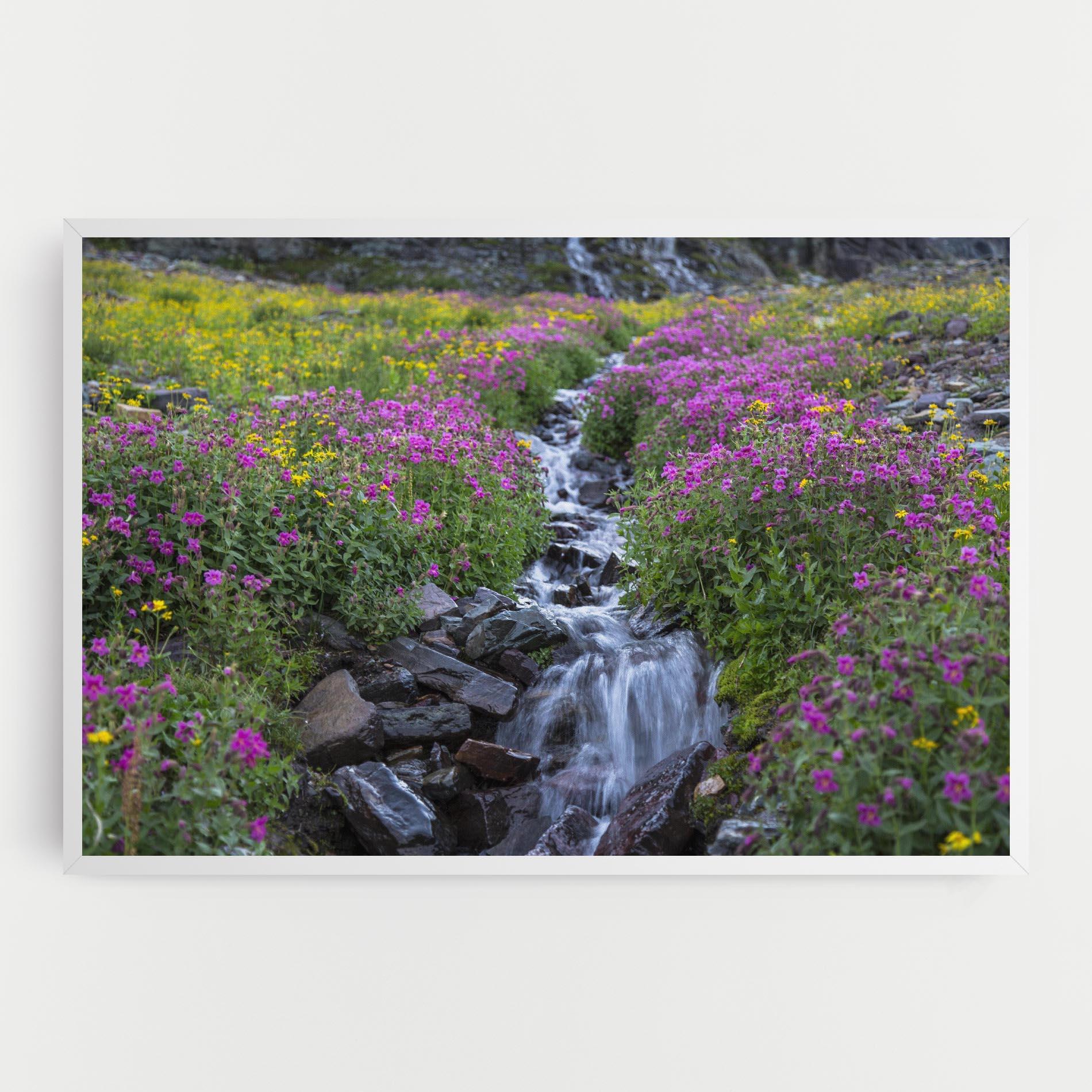 Tablou Canvas Purple Field Waterfall mockup 0