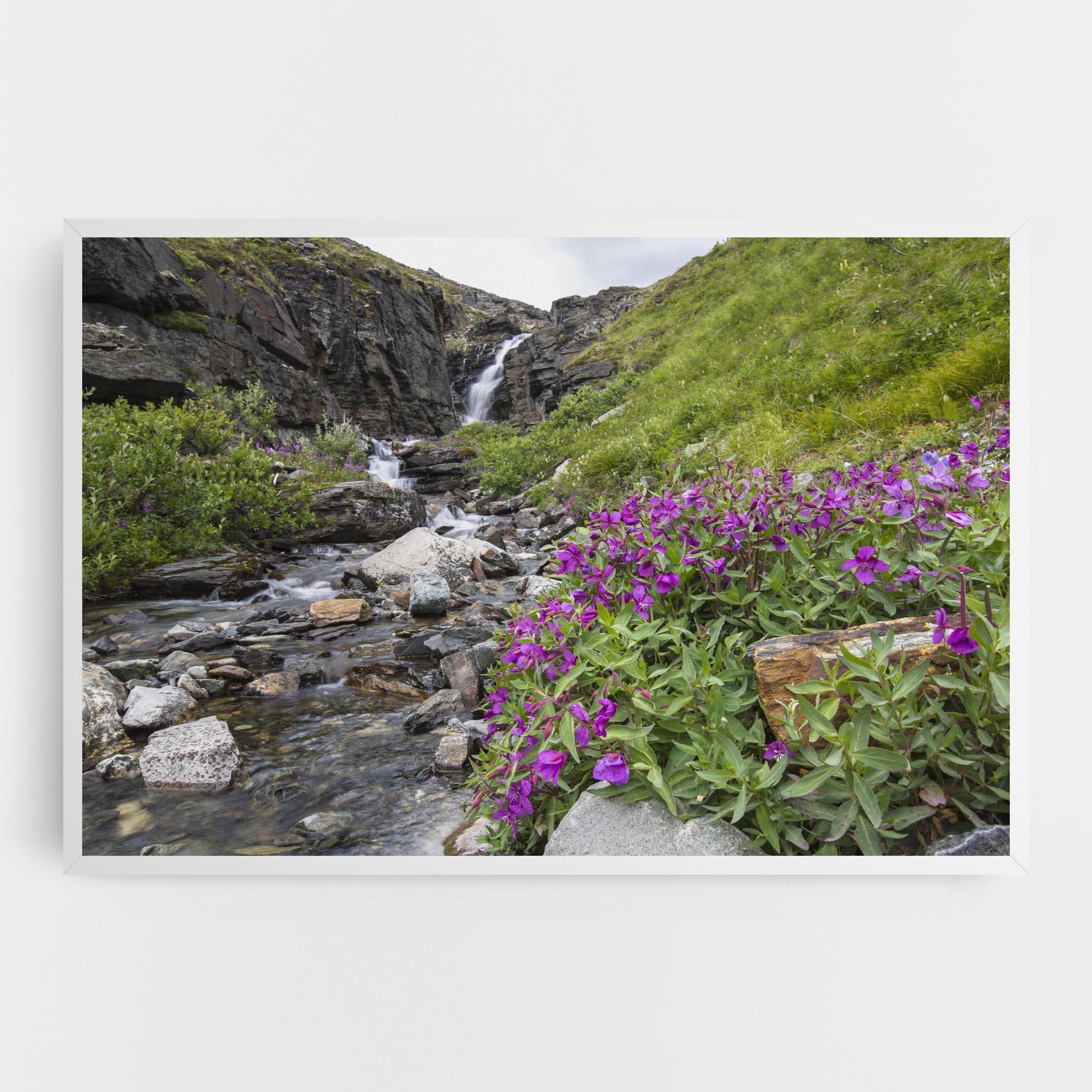 Tablou Canvas Purple Flowers Waterfall mockup 0