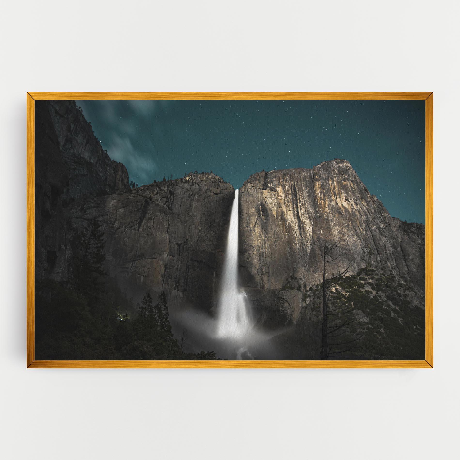 Tablou Canvas Dark Blue Sky Waterfall mockup 0