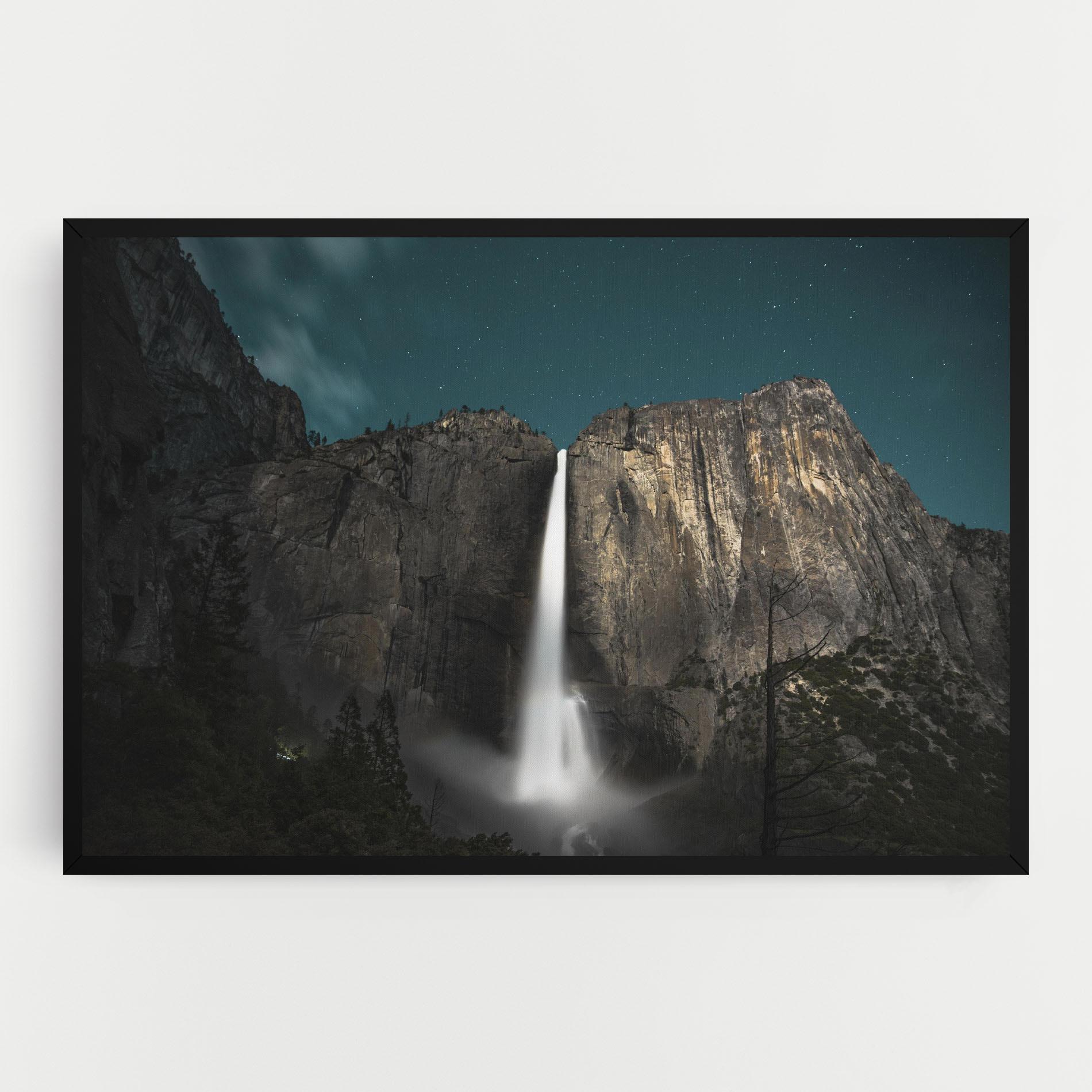 Tablou Canvas Dark Blue Sky Waterfall mockup 0