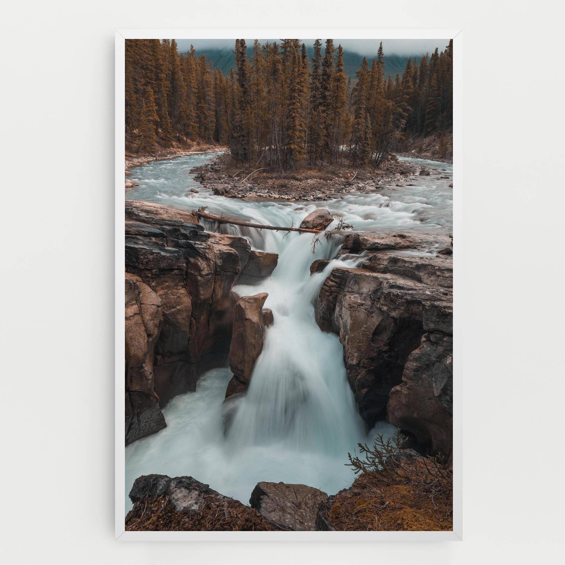 Tablou Canvas Orange Trees Waterfall mockup 0