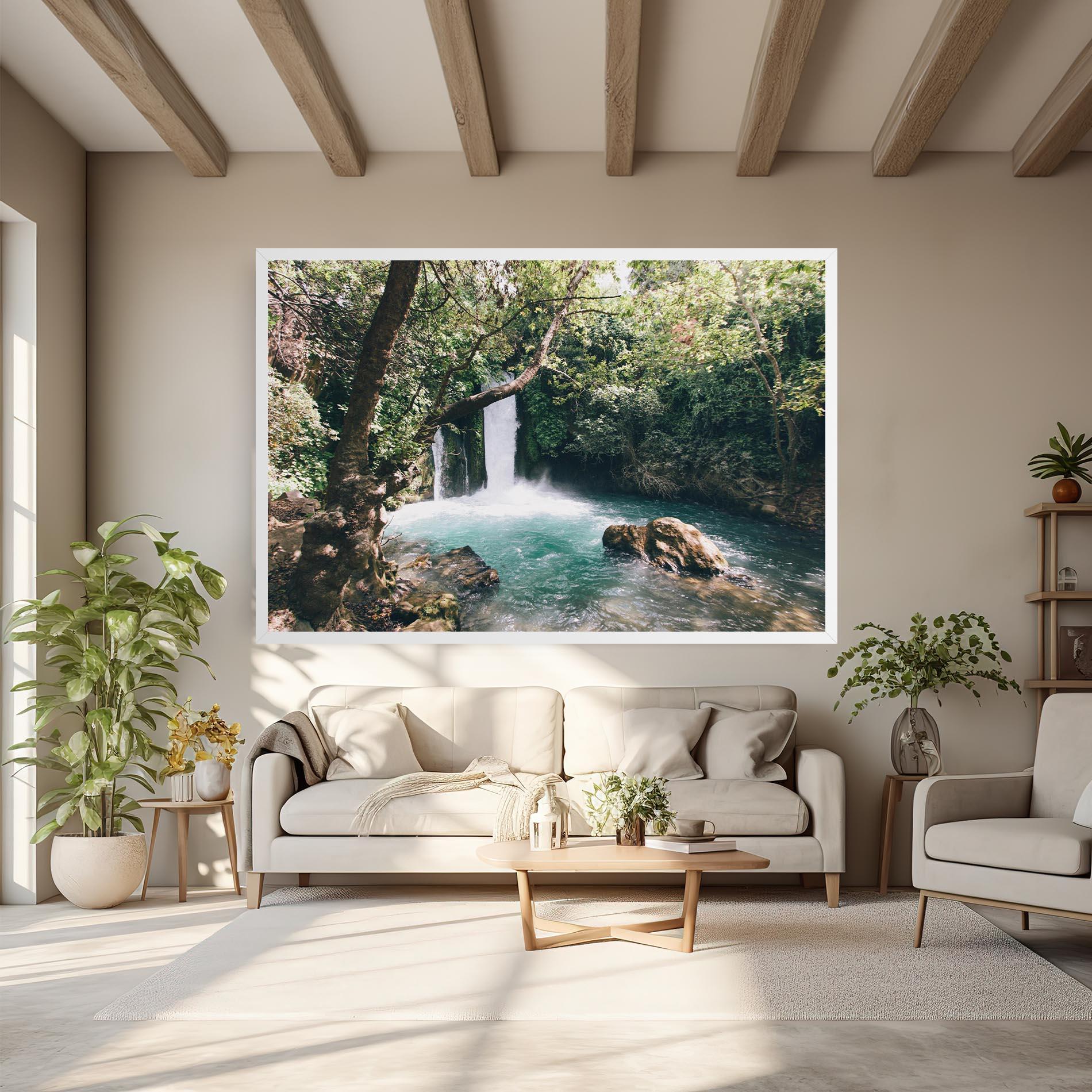 Tablou Canvas Beautiful Blue Waterfall mockup 6