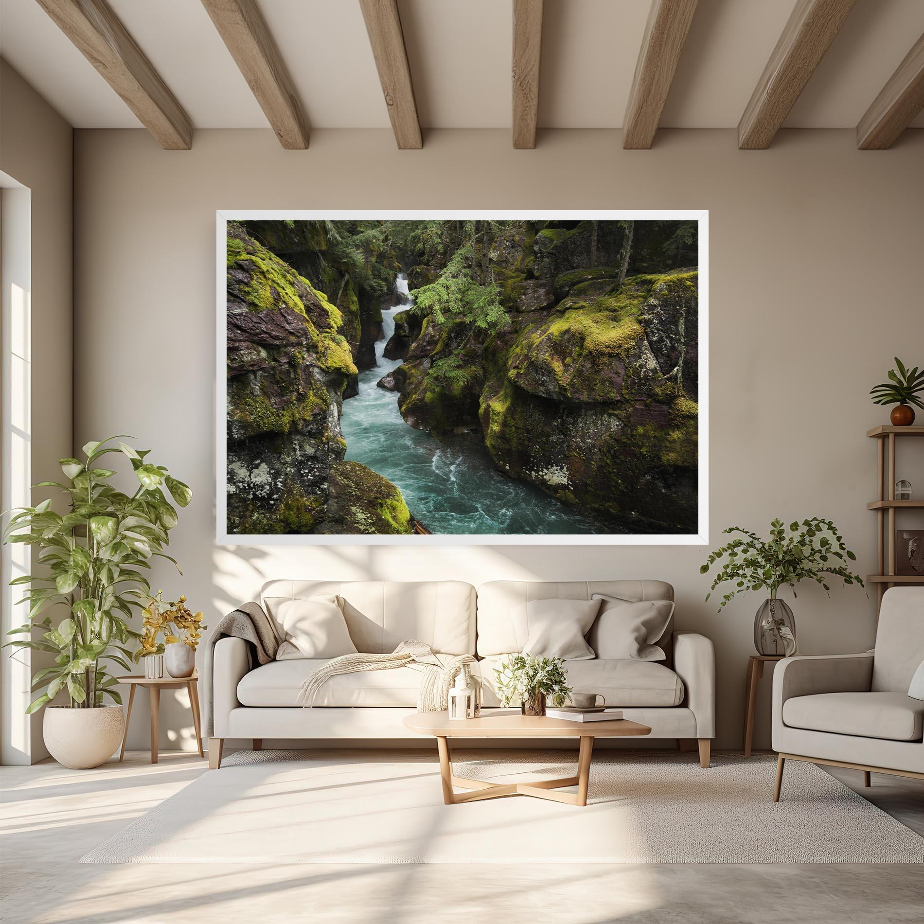 Tablou Canvas Blue Majestic Waterfall mockup 6