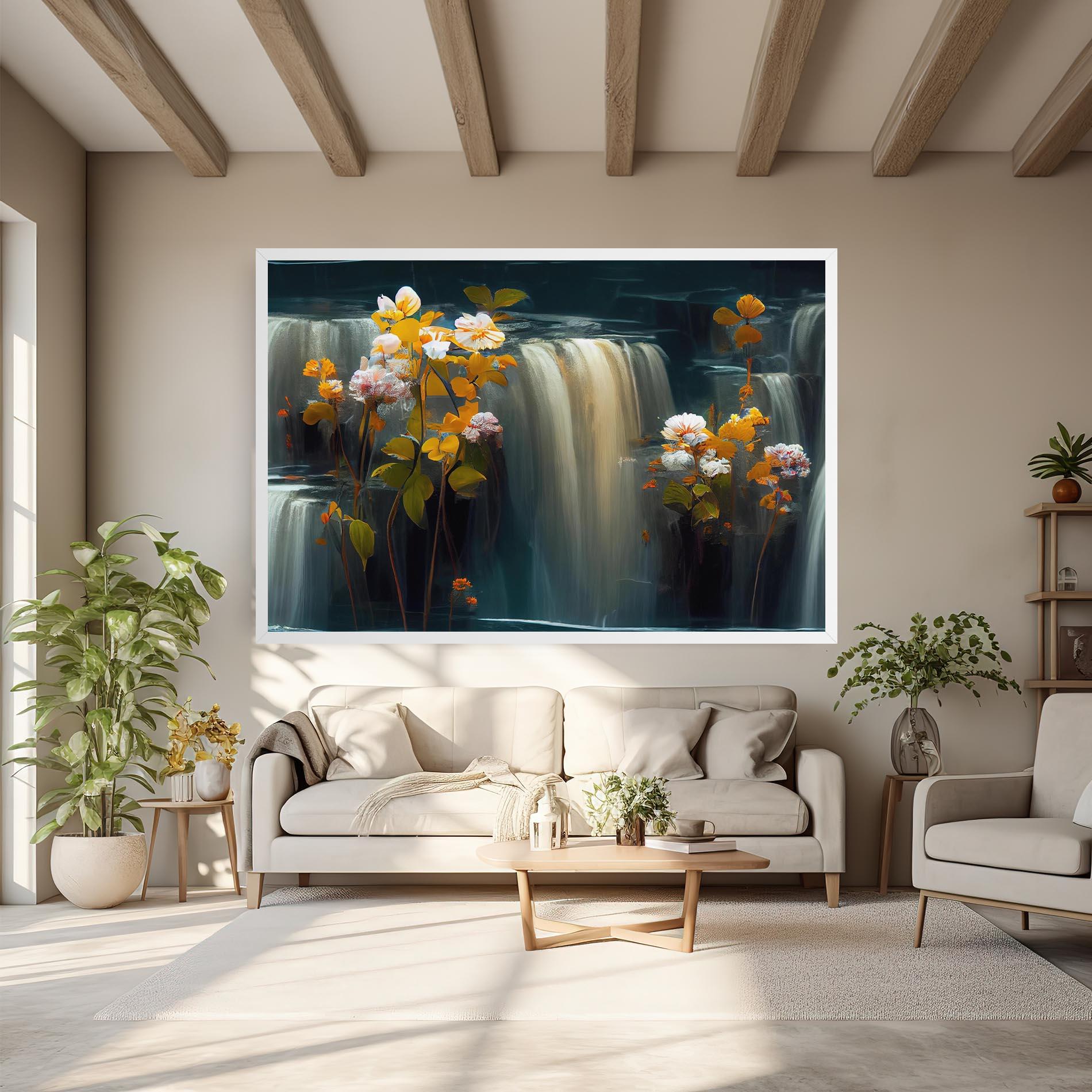 Tablou Canvas Flowers Waterfall mockup 6