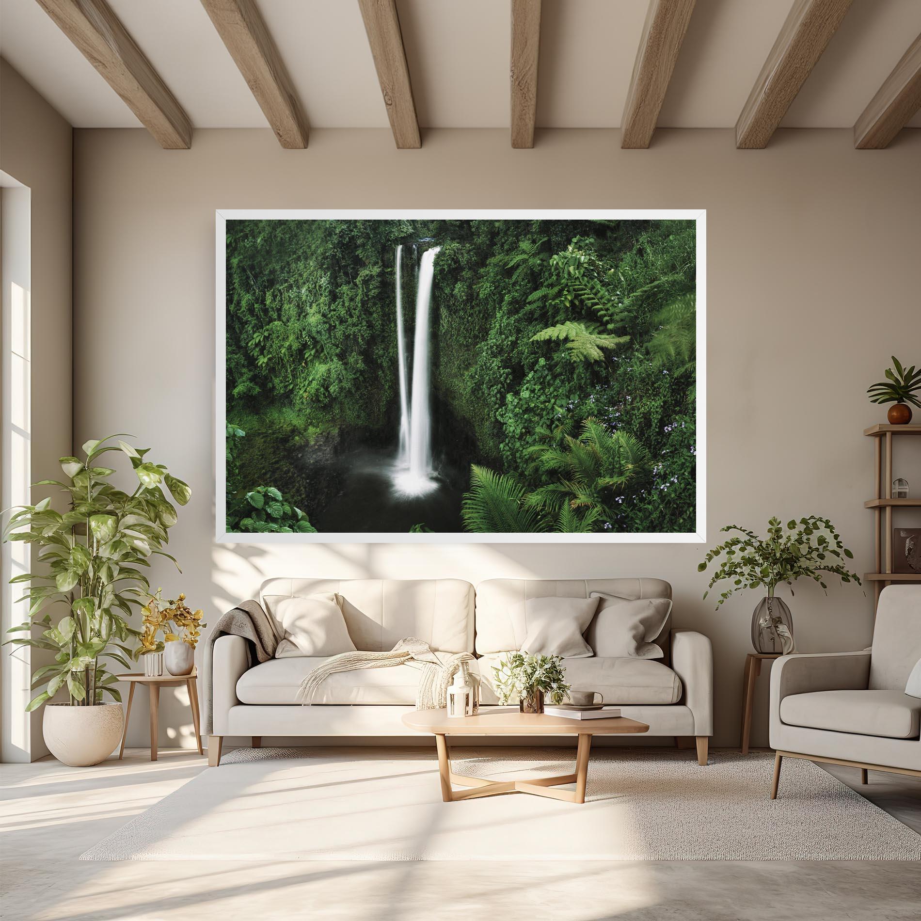 Tablou Canvas Green Nature Waterfall mockup 6