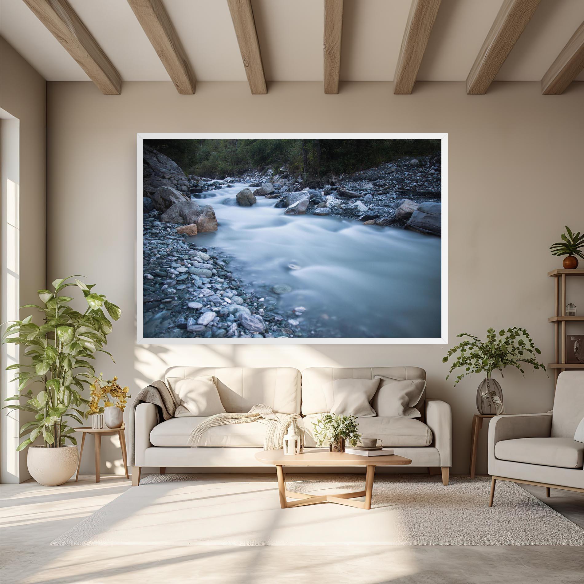 Tablou Canvas Grey Water Falling mockup 6