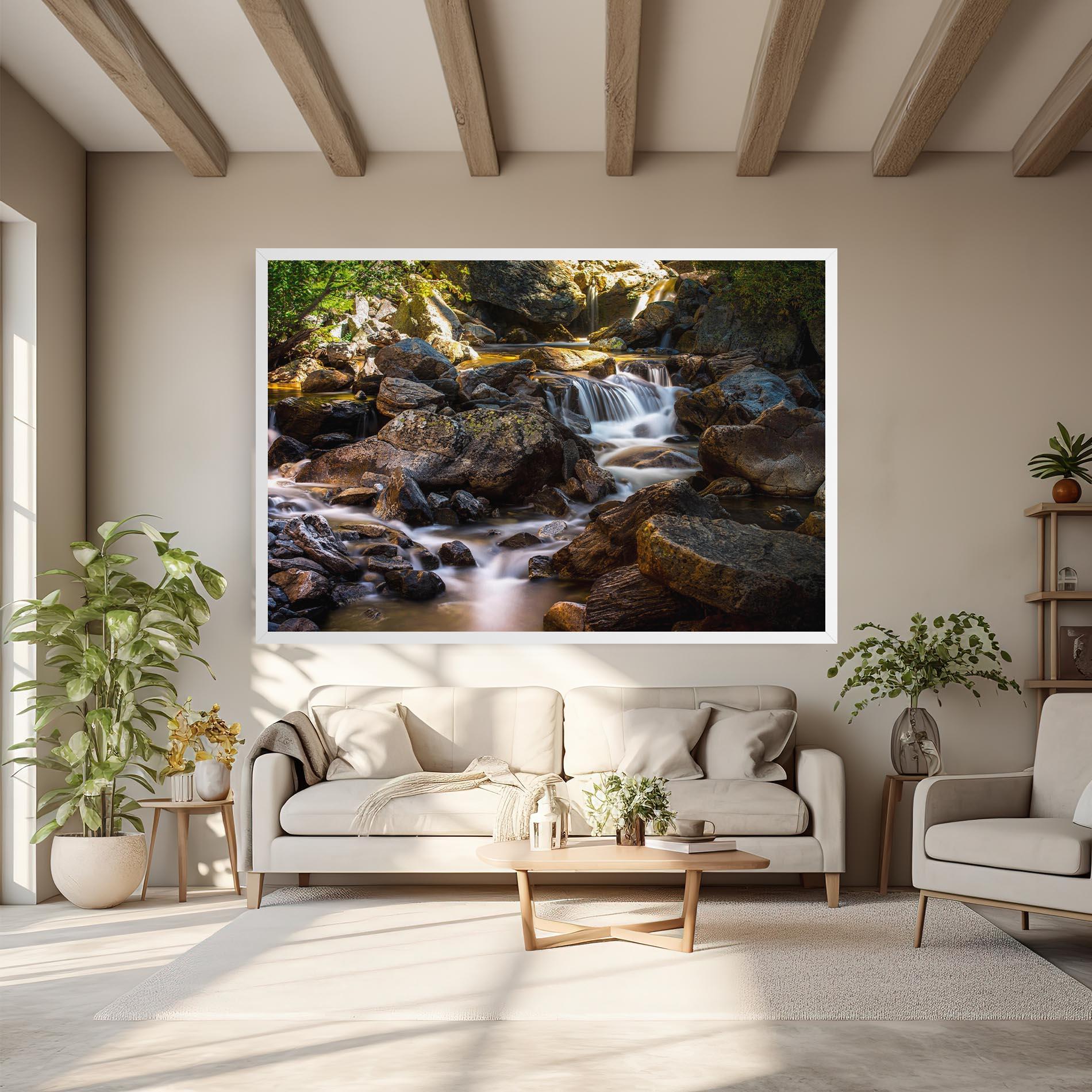 Tablou Canvas Nature Rocks Waterfall mockup 6