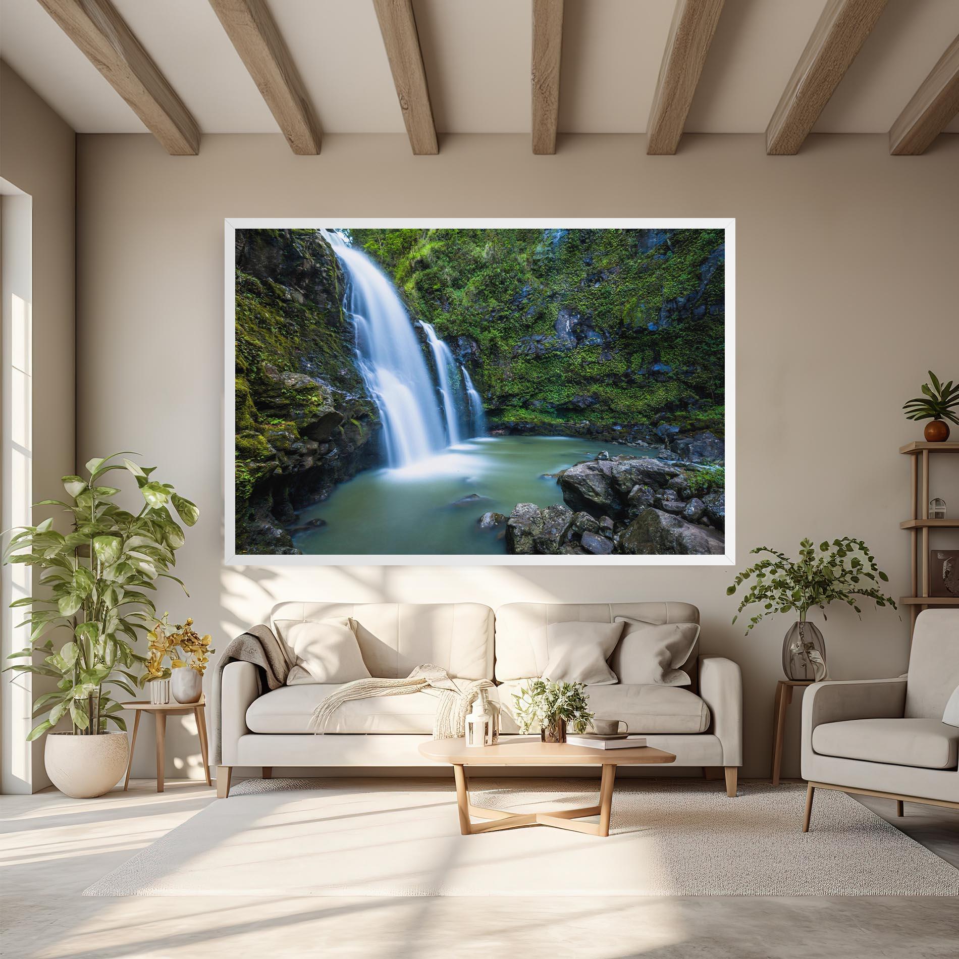 Tablou Canvas Swimming In Waterfall mockup 6