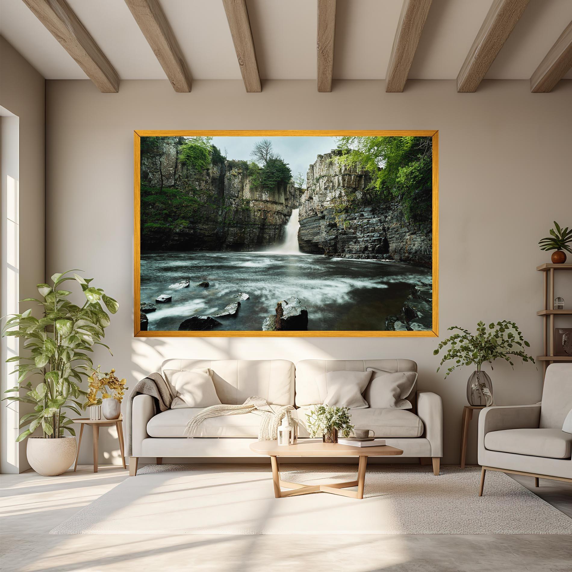 Tablou Canvas Beautiful Water Falling mockup 6