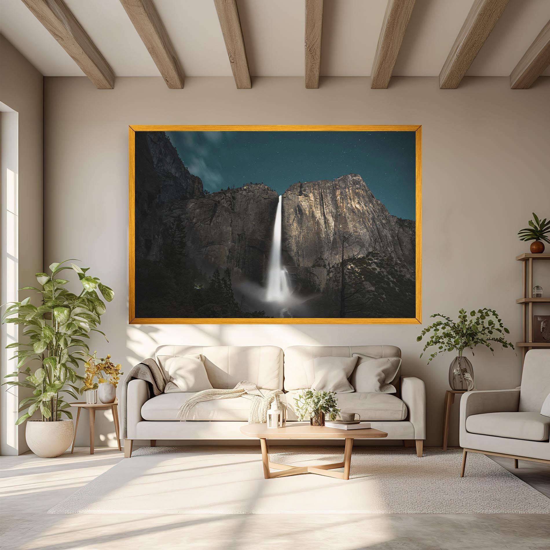 Tablou Canvas Dark Blue Sky Waterfall mockup 6