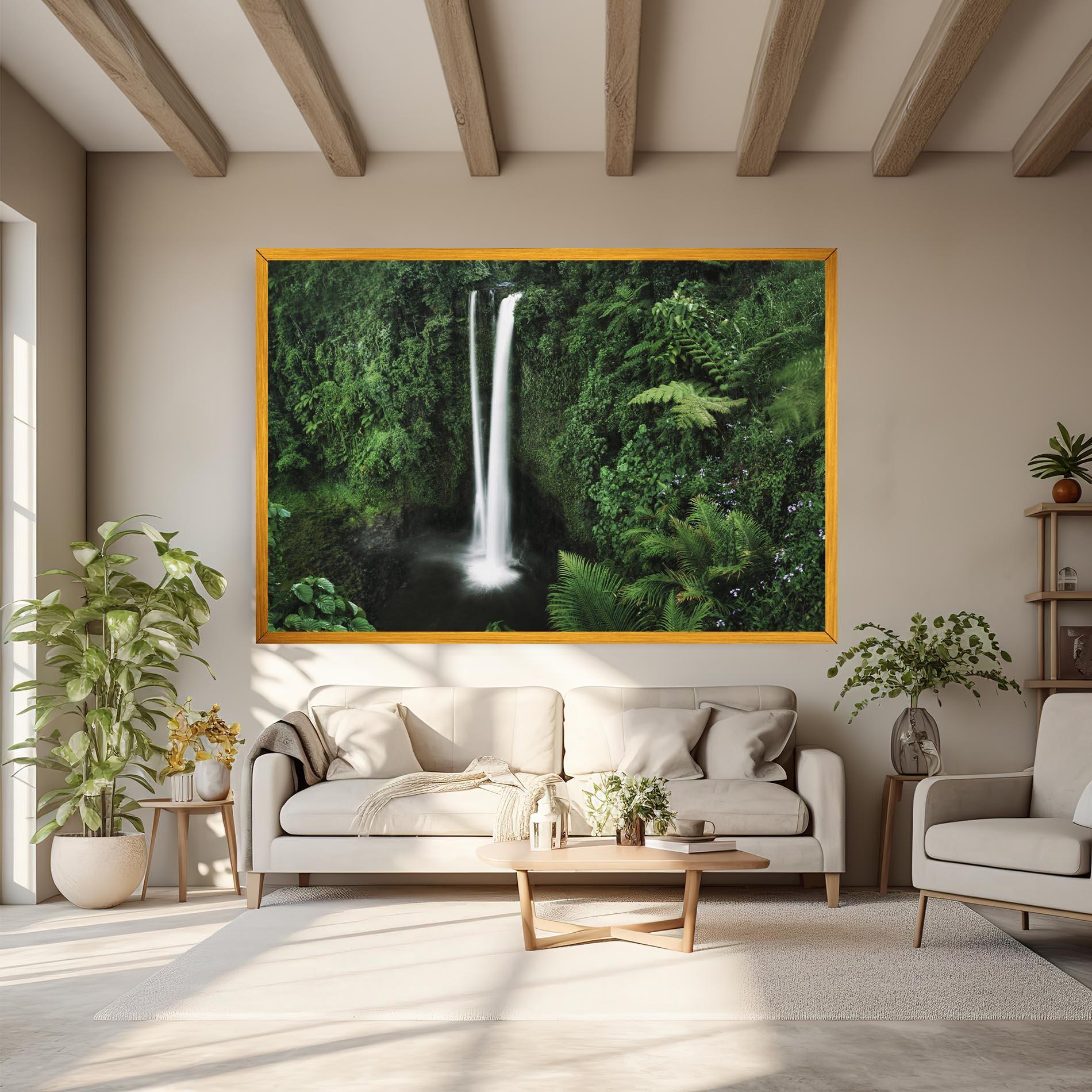 Tablou Canvas Green Nature Waterfall mockup 6
