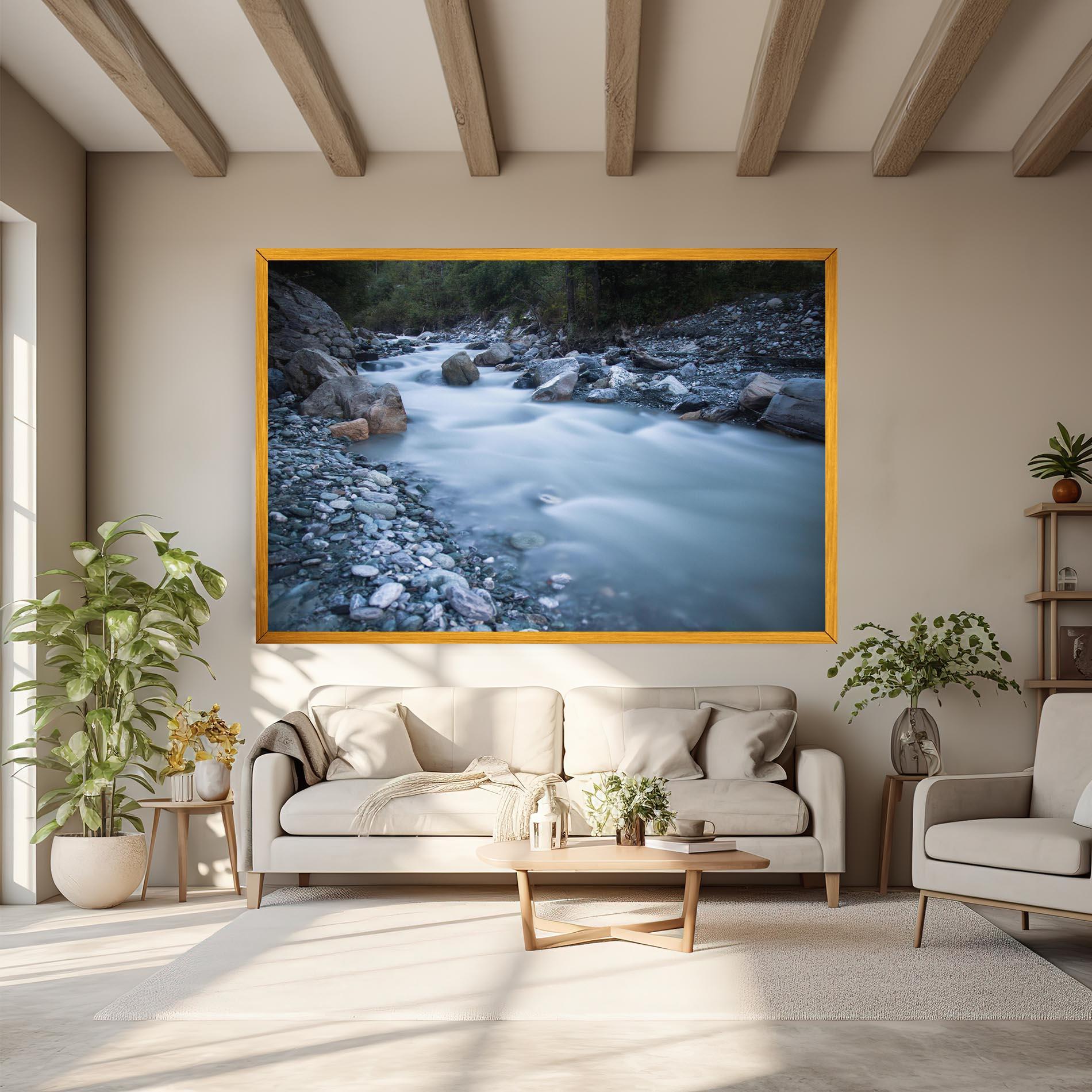 Tablou Canvas Grey Water Falling mockup 6