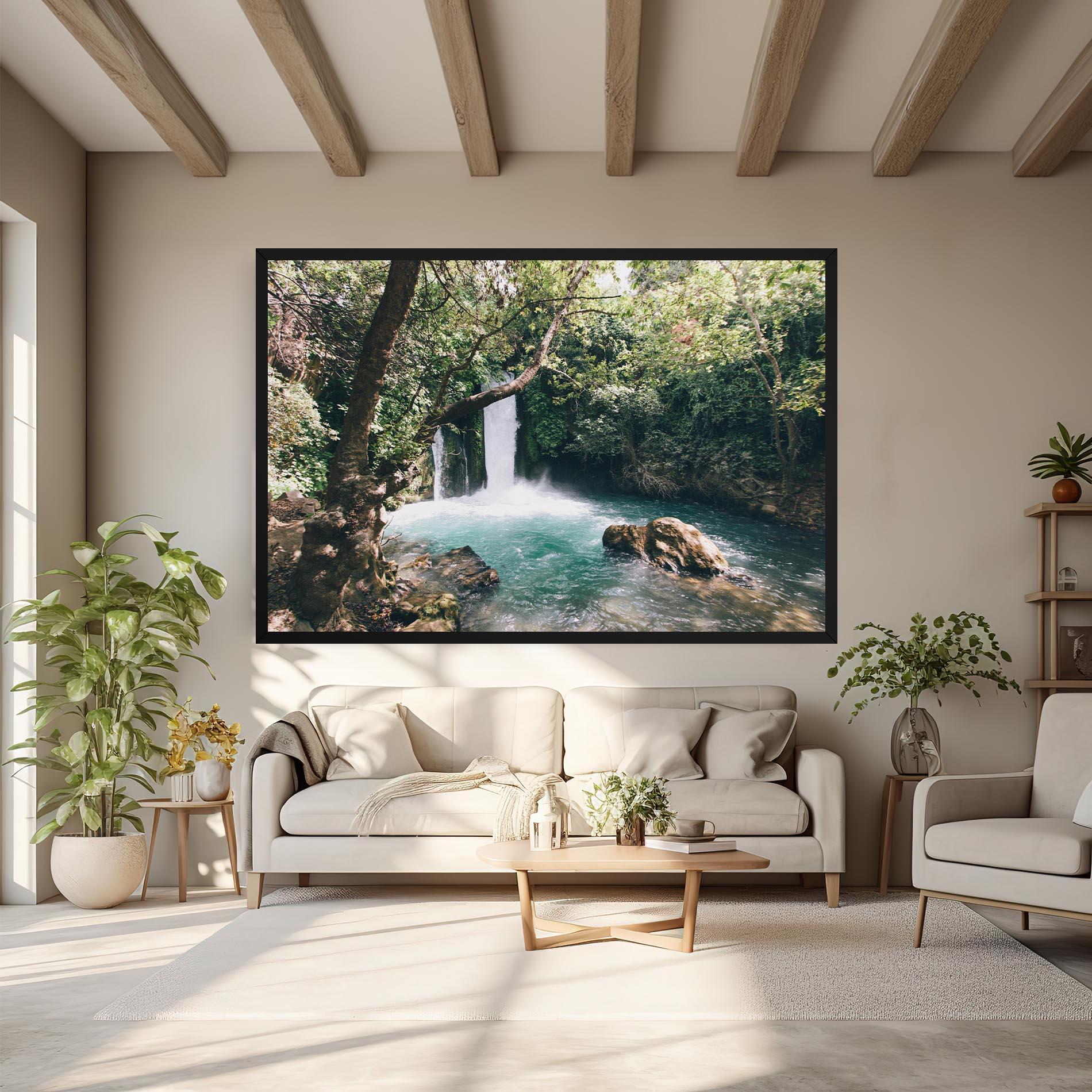 Tablou Canvas Beautiful Blue Waterfall mockup 6