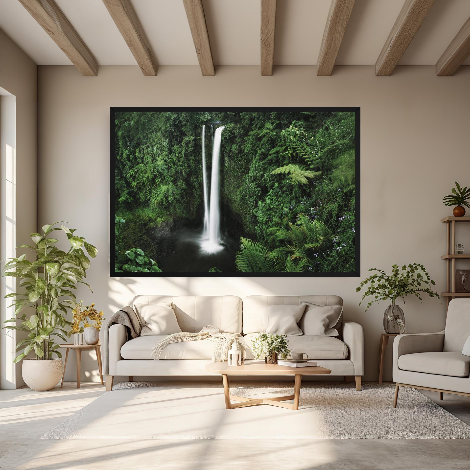 Tablou Canvas Green Nature Waterfall mockup 6