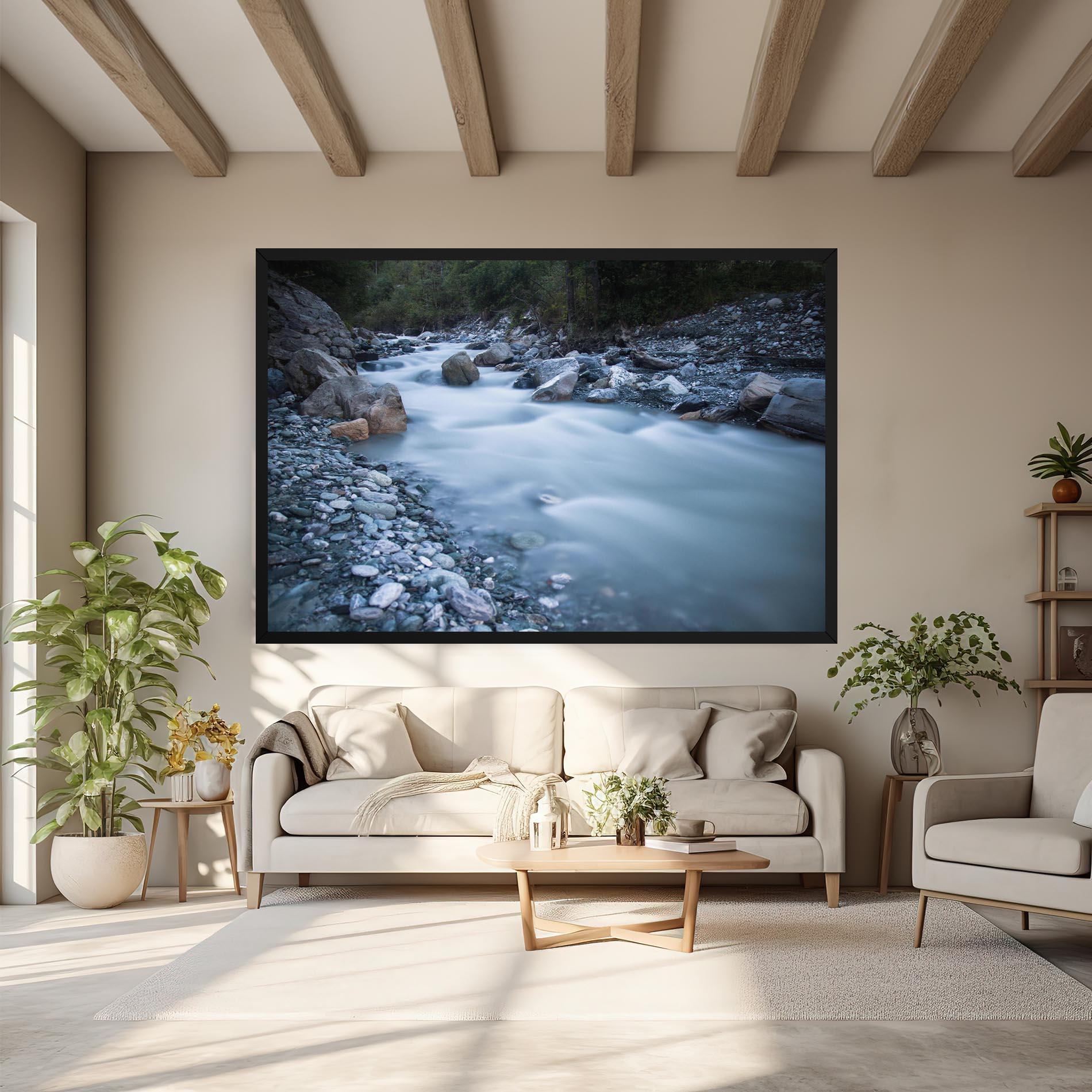 Tablou Canvas Grey Water Falling mockup 6