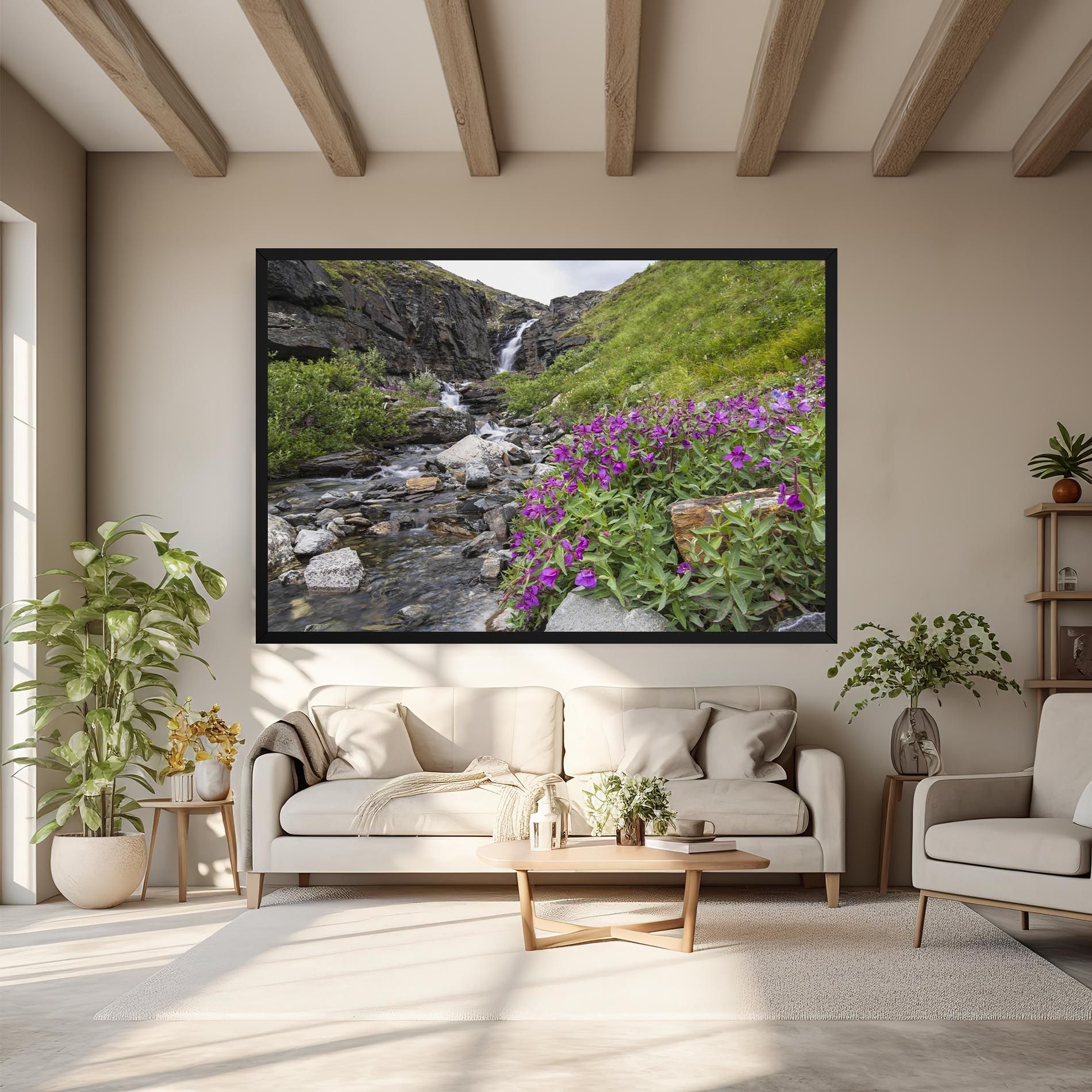 Purple Flowers Waterfall mockup 6