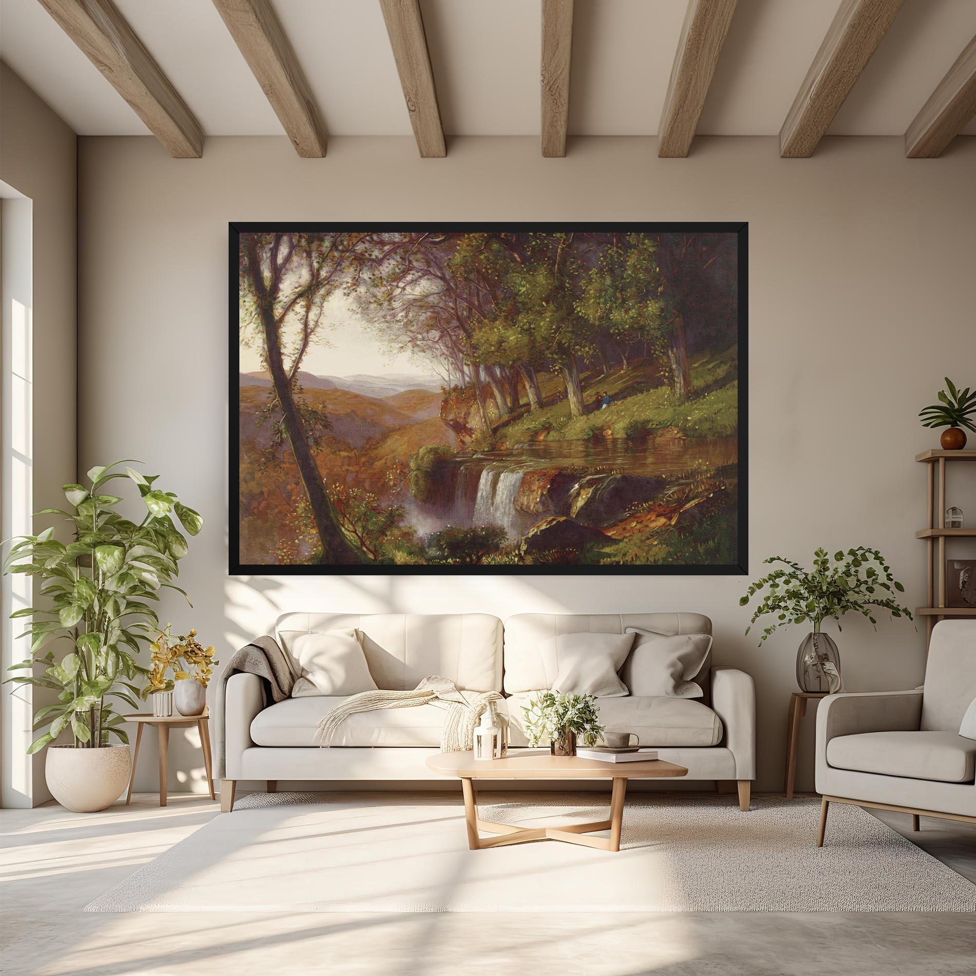 Tablou Canvas Waterfall Painting mockup 6