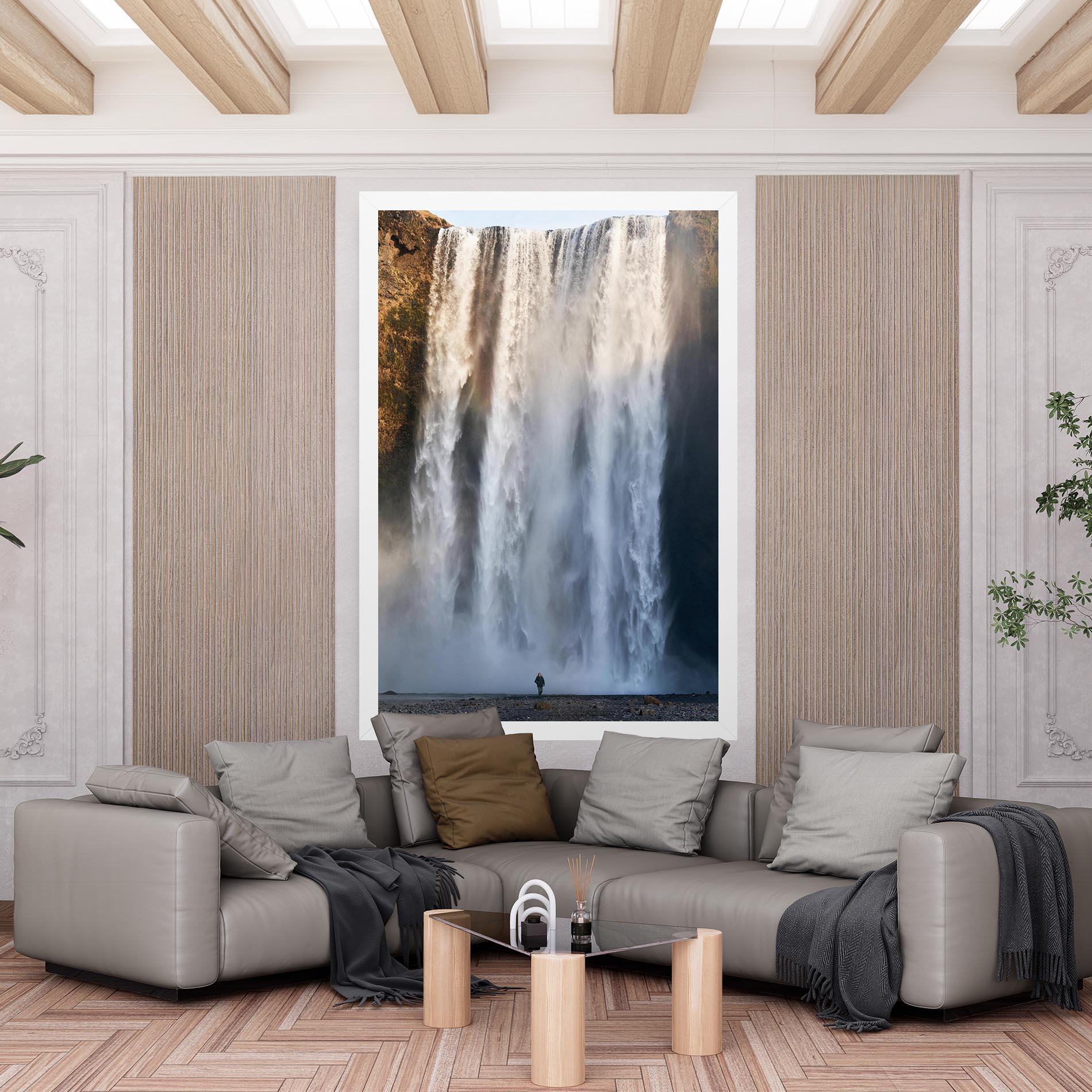 Tablou Canvas Small Man Waterfall mockup 6