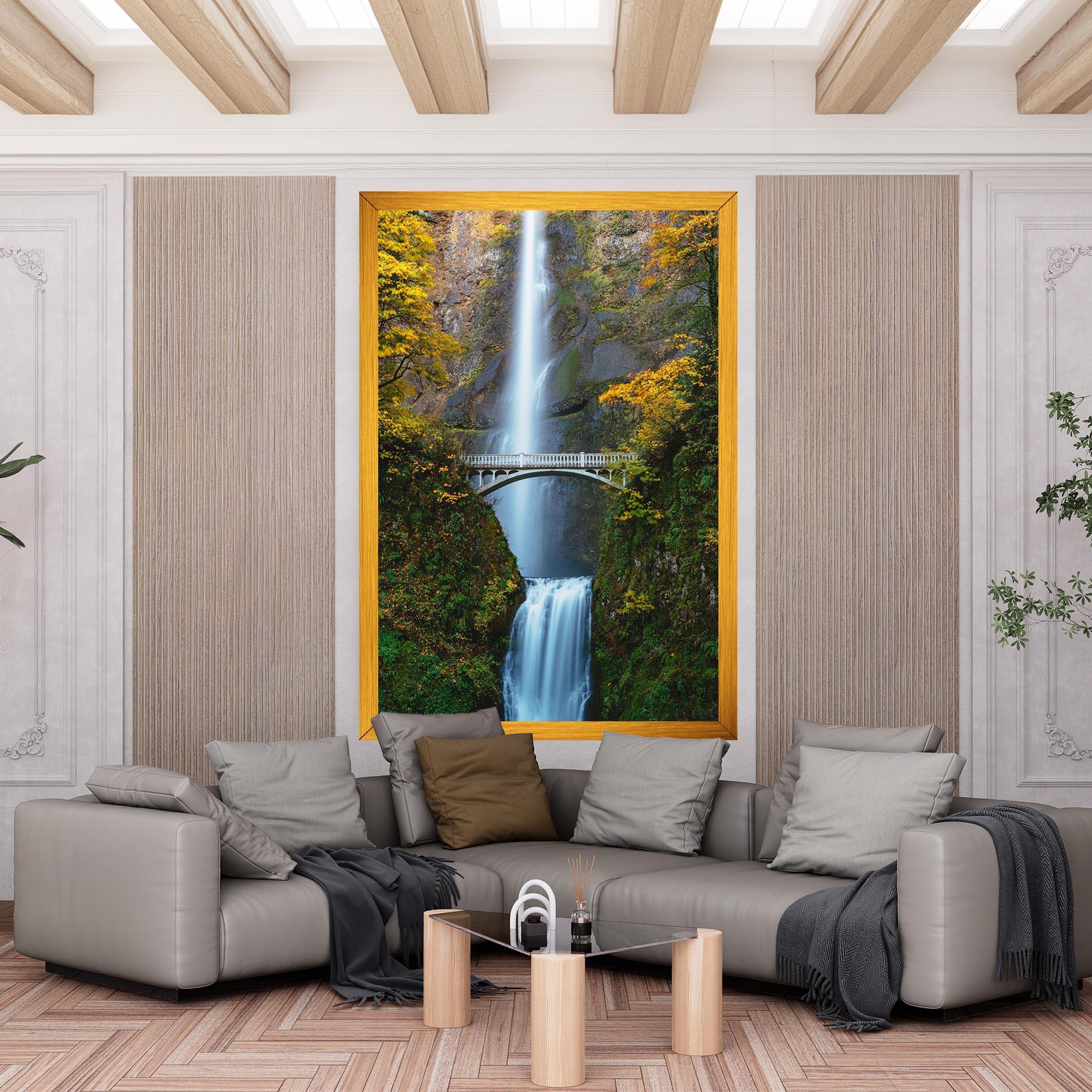Tablou Canvas Yellow Leaves Bridge mockup 6