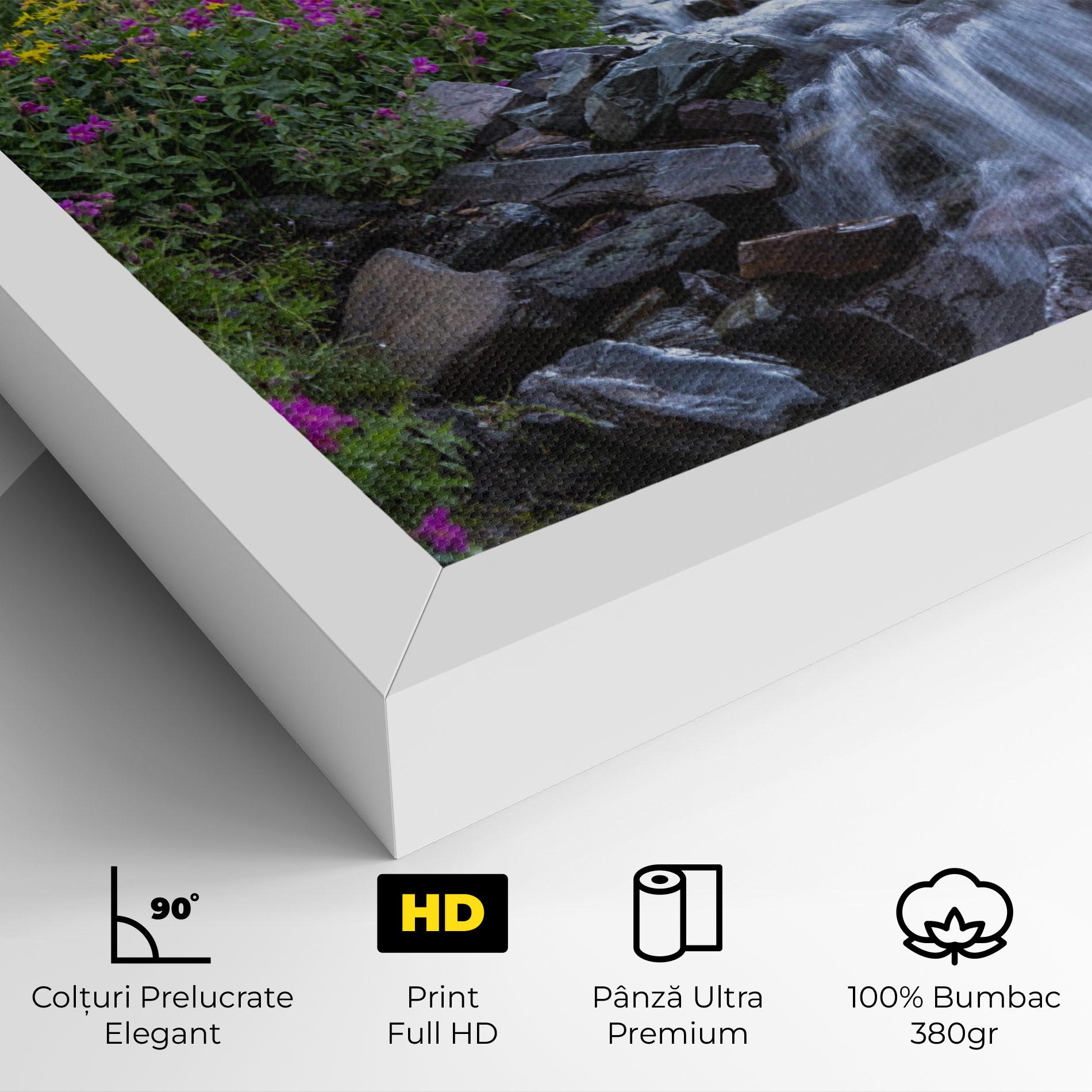 Tablou Canvas Purple Field Waterfall mockup 4